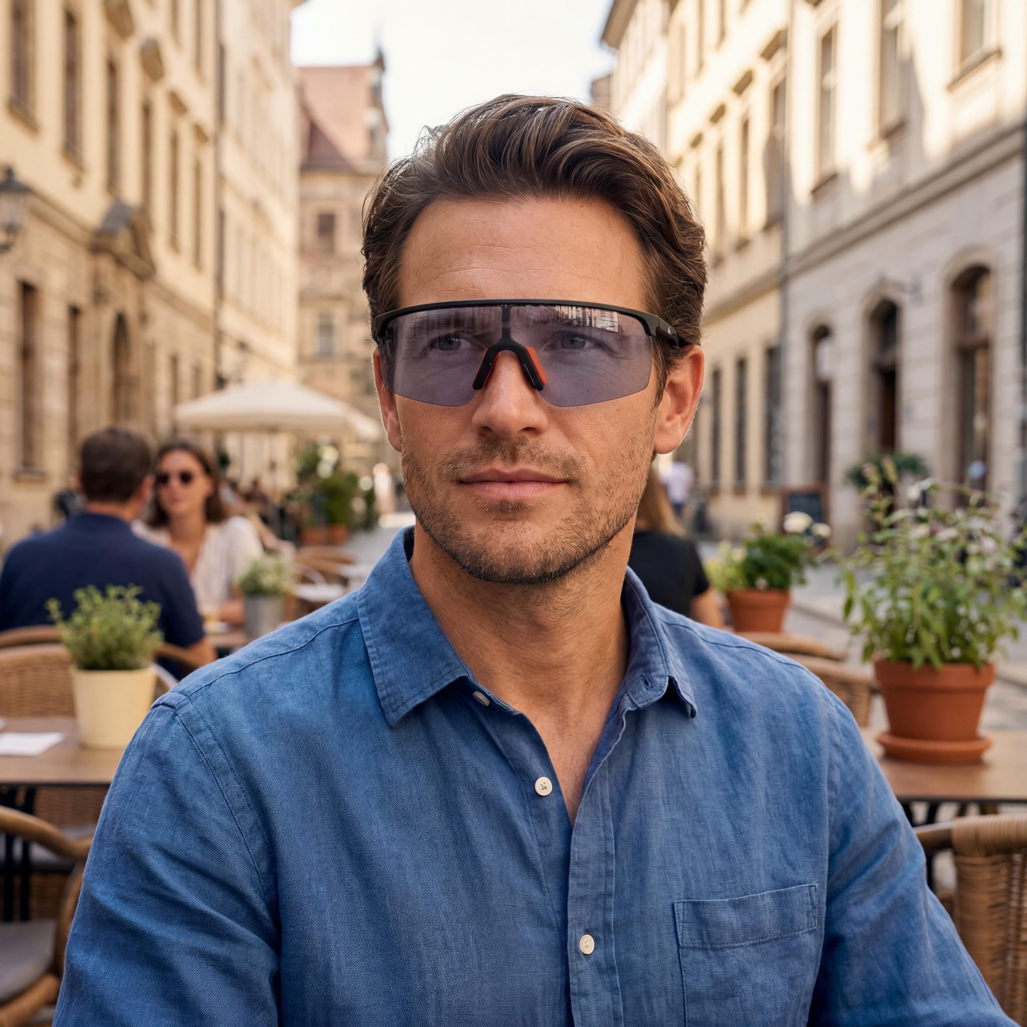adidas SP0005 Men's Matte Black Smoke Plastic Mask Sunglasses, Light Purple Non-Polarized UV 400, Photo 6