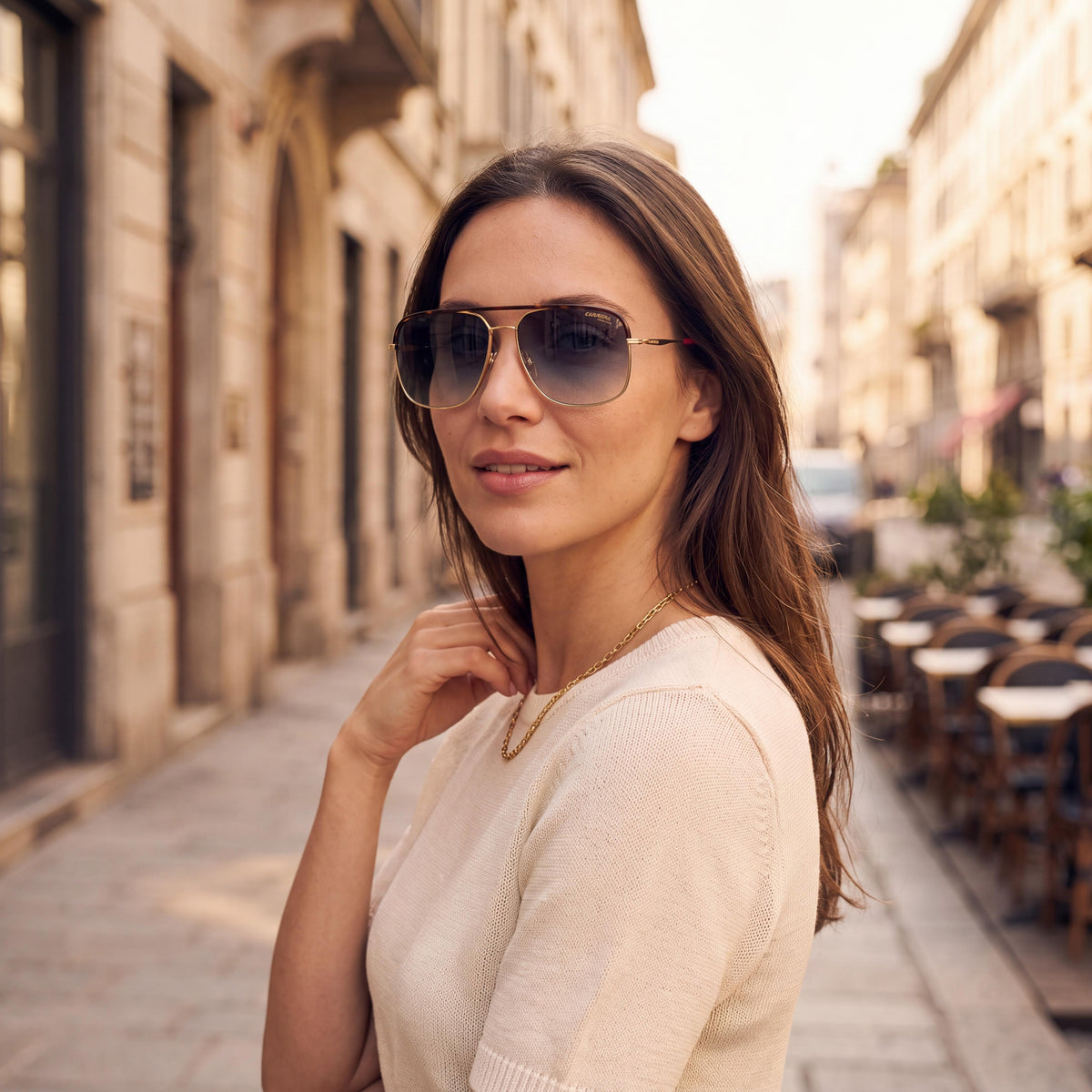 Carrera Ca152/S Unisex Metal Square Gold Black Gradient 100% UV Protection Sunglasses 60mm, Photo 3