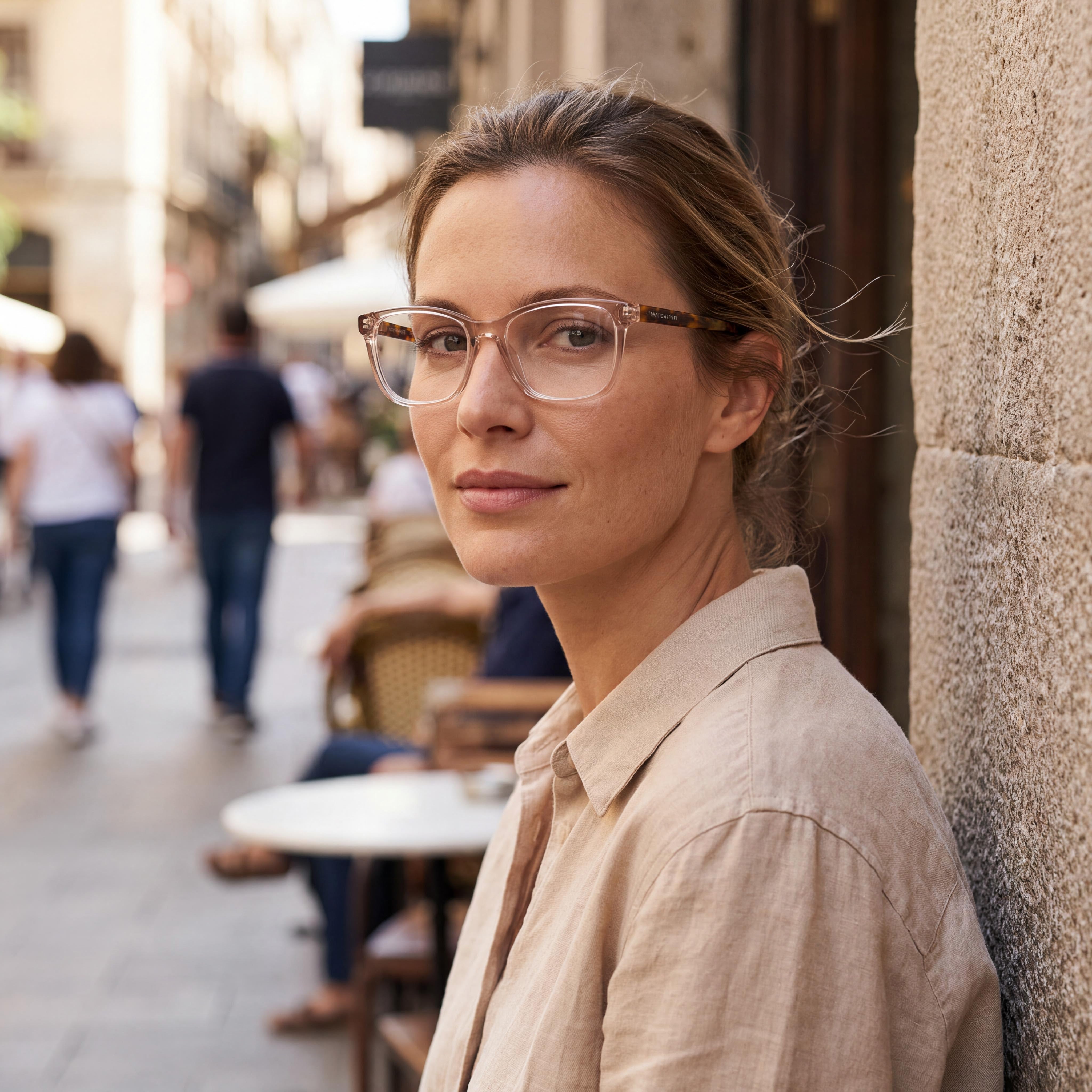 Tommy Hilfiger TH 1889 Women's Sunglasses, Nude Havana Acetate Frame with Polycarbonate Lenses, 53mm, Photo 3