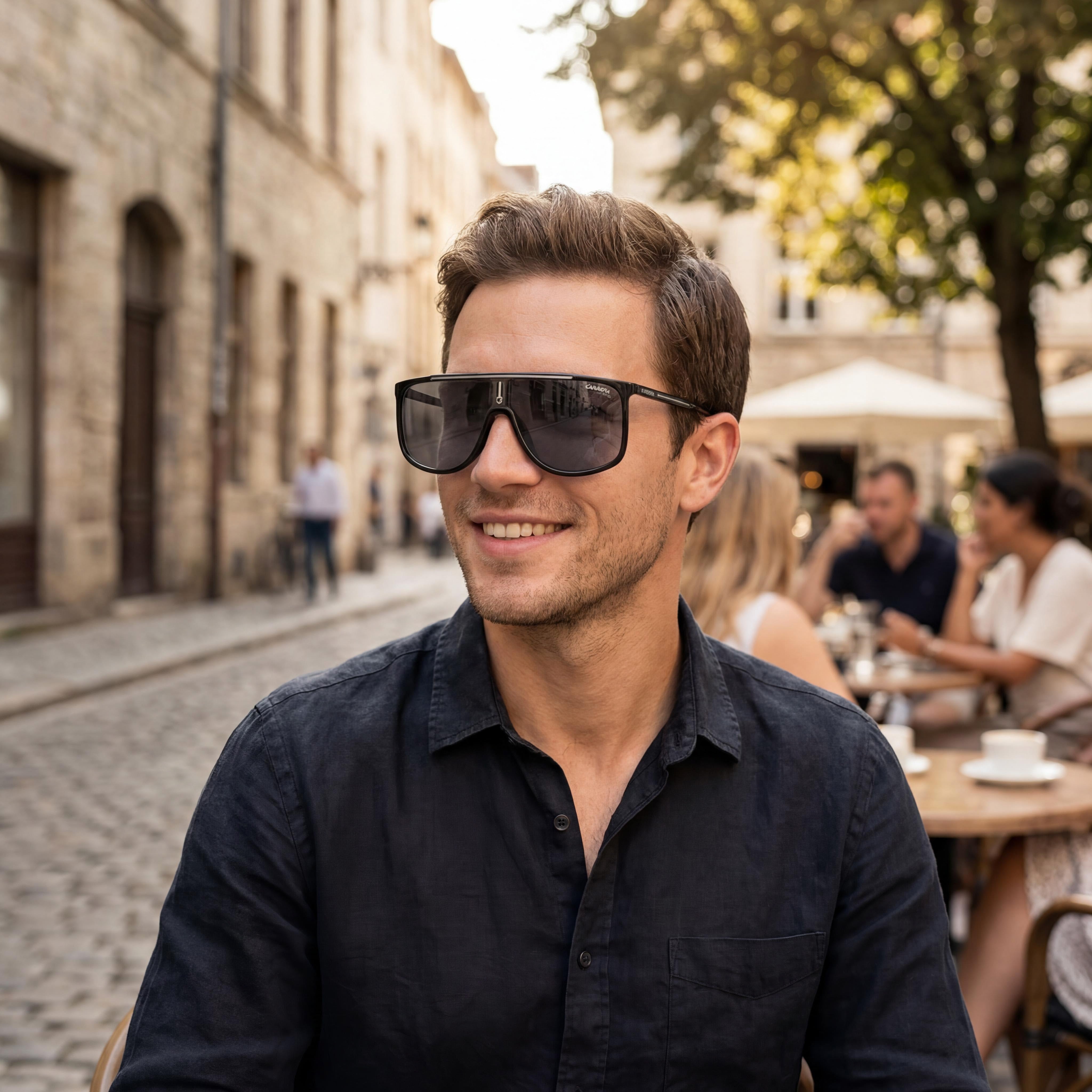 Carrera Casual Men's Black Grey Thermoplastic Navigator 61mm Non-Polarized UV Protection Sunglasses, Photo 5