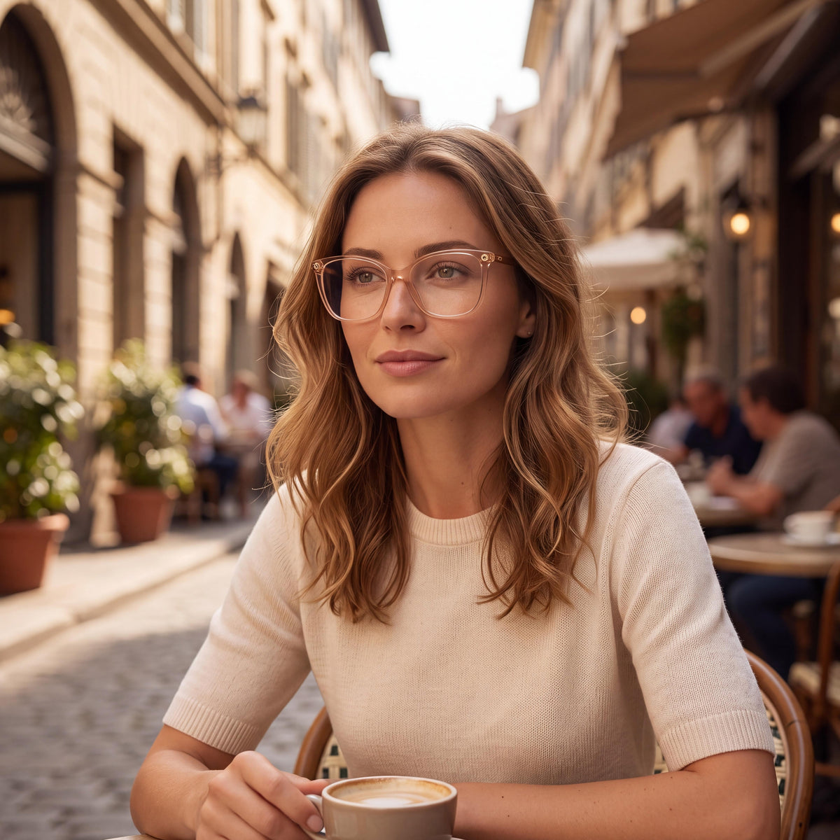 Gafas Ópticas de Plástico Nude Transparente con Montura Completa Ojo de Gato Gucci GG0026O para Mujer 53 mm, Photo 3