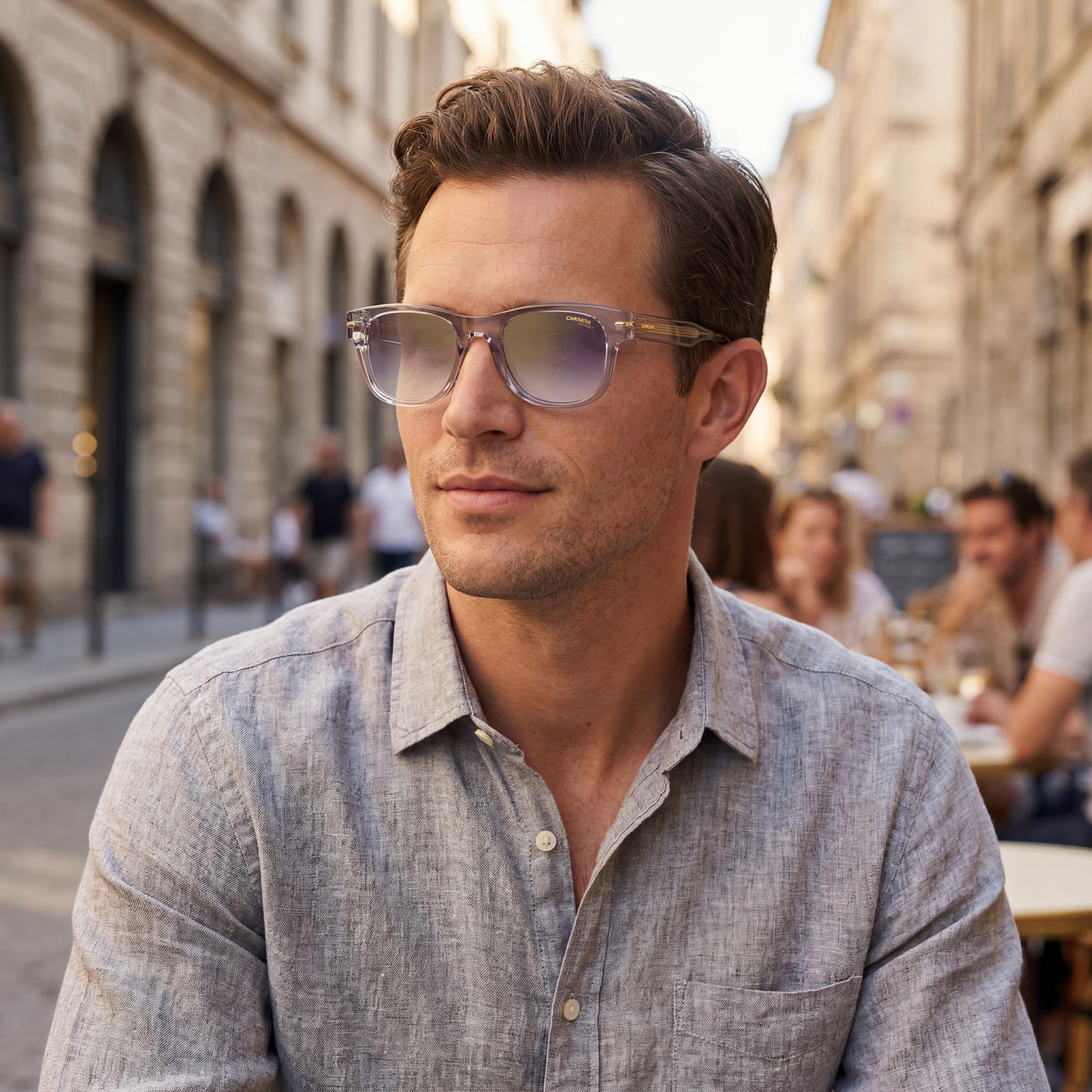 Carrera 330/S Men's Grey Rectangle Sunglasses, Acetate Frame 50mm, Photo 6