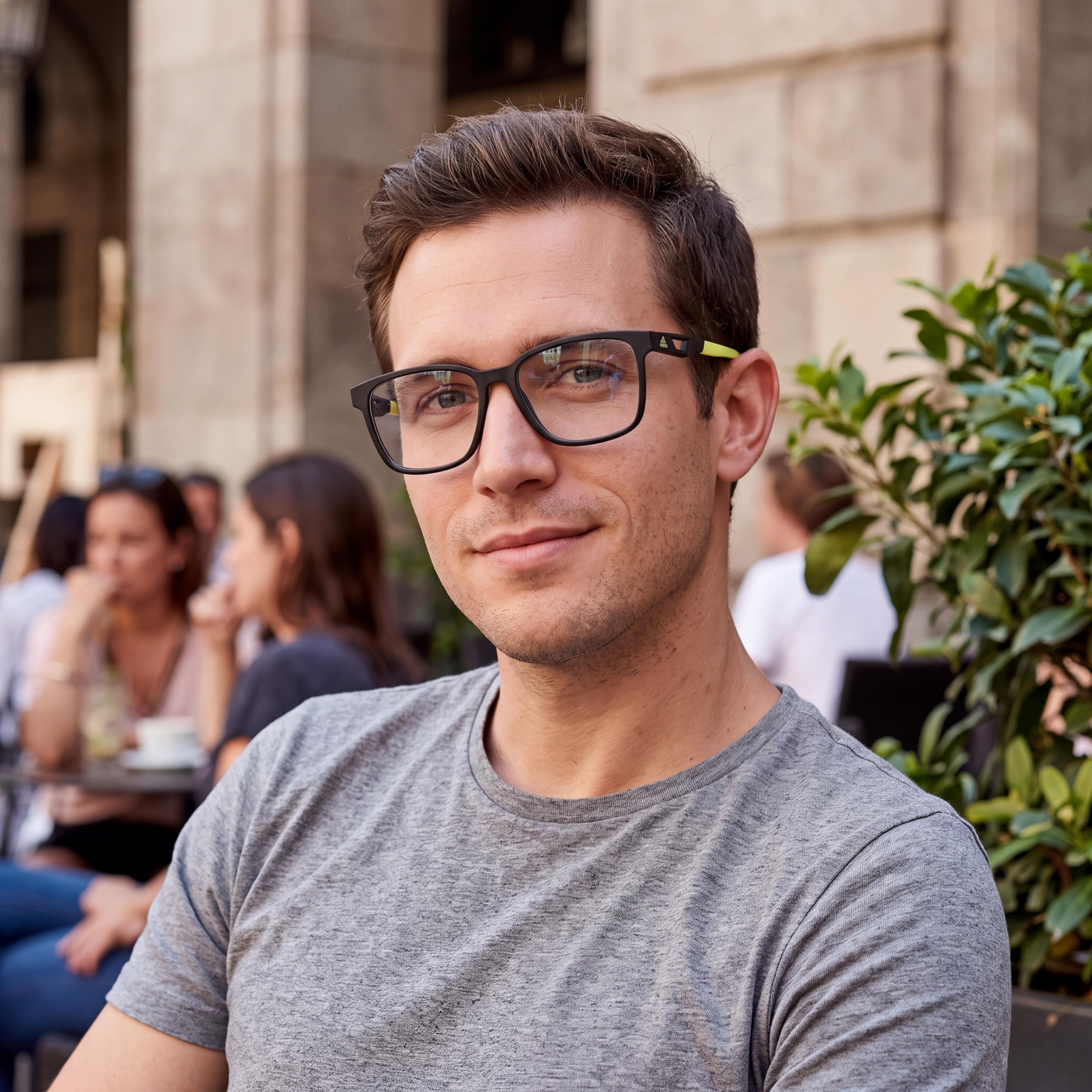 Gafas redondas deportivas adidas para hombre, montura de plástico negro mate, lentes transparentes, tamaño 55-14-145, Photo 5