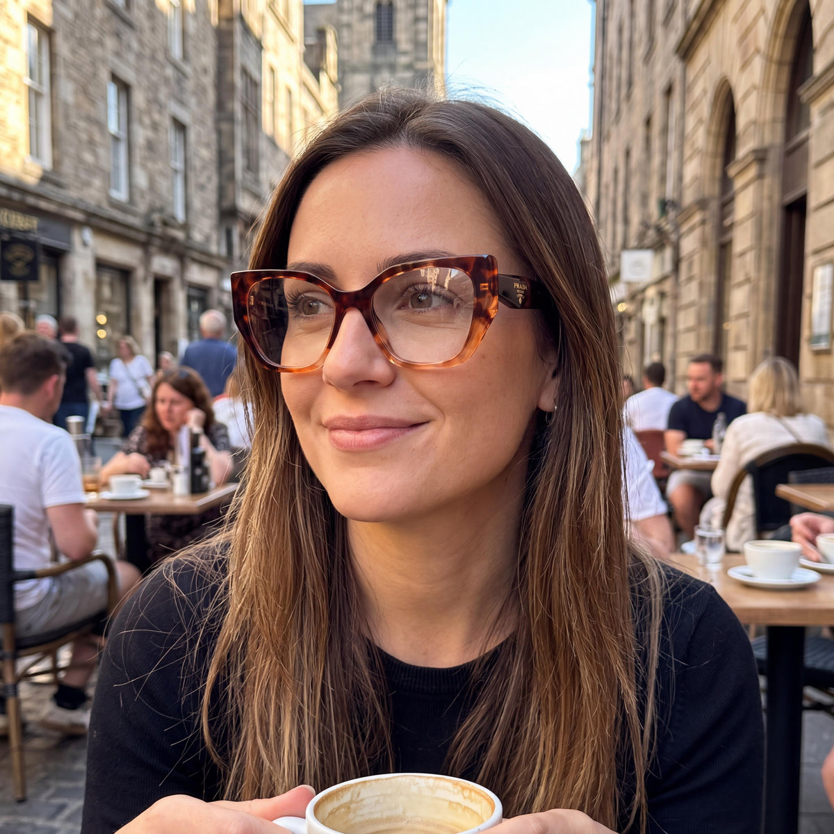 Prada PR 18WV Women's Oval Plastic Caramel Tortoise Havana 52mm Non- Demo Lenses Optical Frames, Photo 4