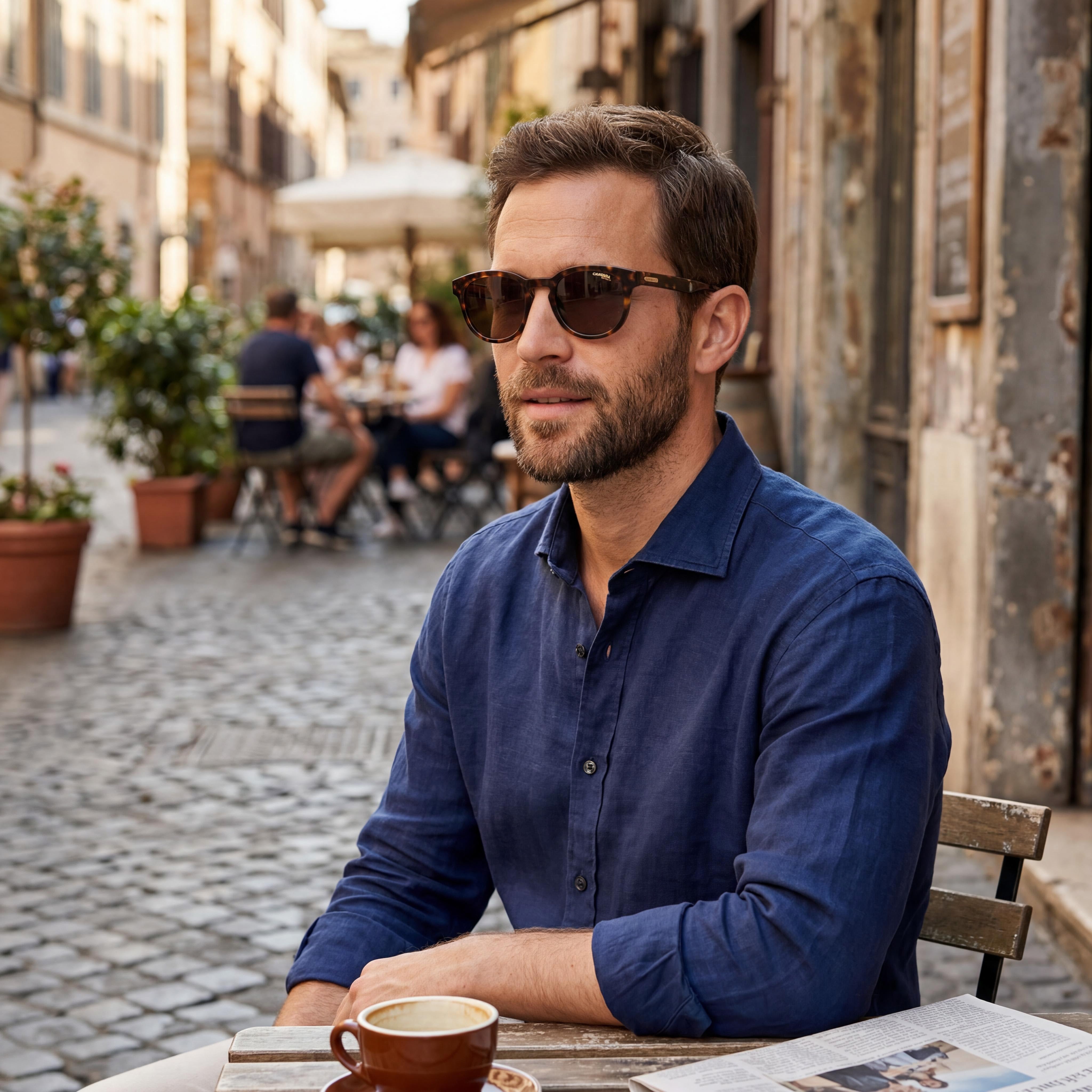 Carrera 252 Men's Plastic Oval Full Rim Sunglasses, Dark Havana Brown Frame, Brown Polycarbonate Lenses 50mm, Photo 5