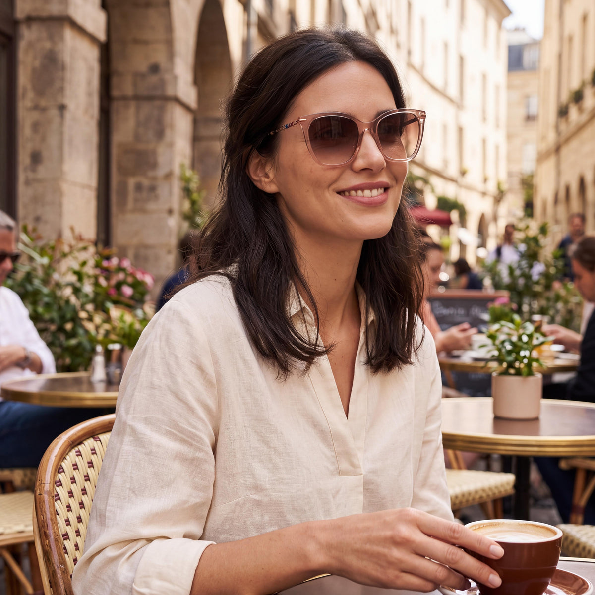 Gafas de sol Carolina Herrera para mujer Her 0091/S Nude Havana de plástico con degradado marrón, protección 100% UV y 56 mm, Photo 5