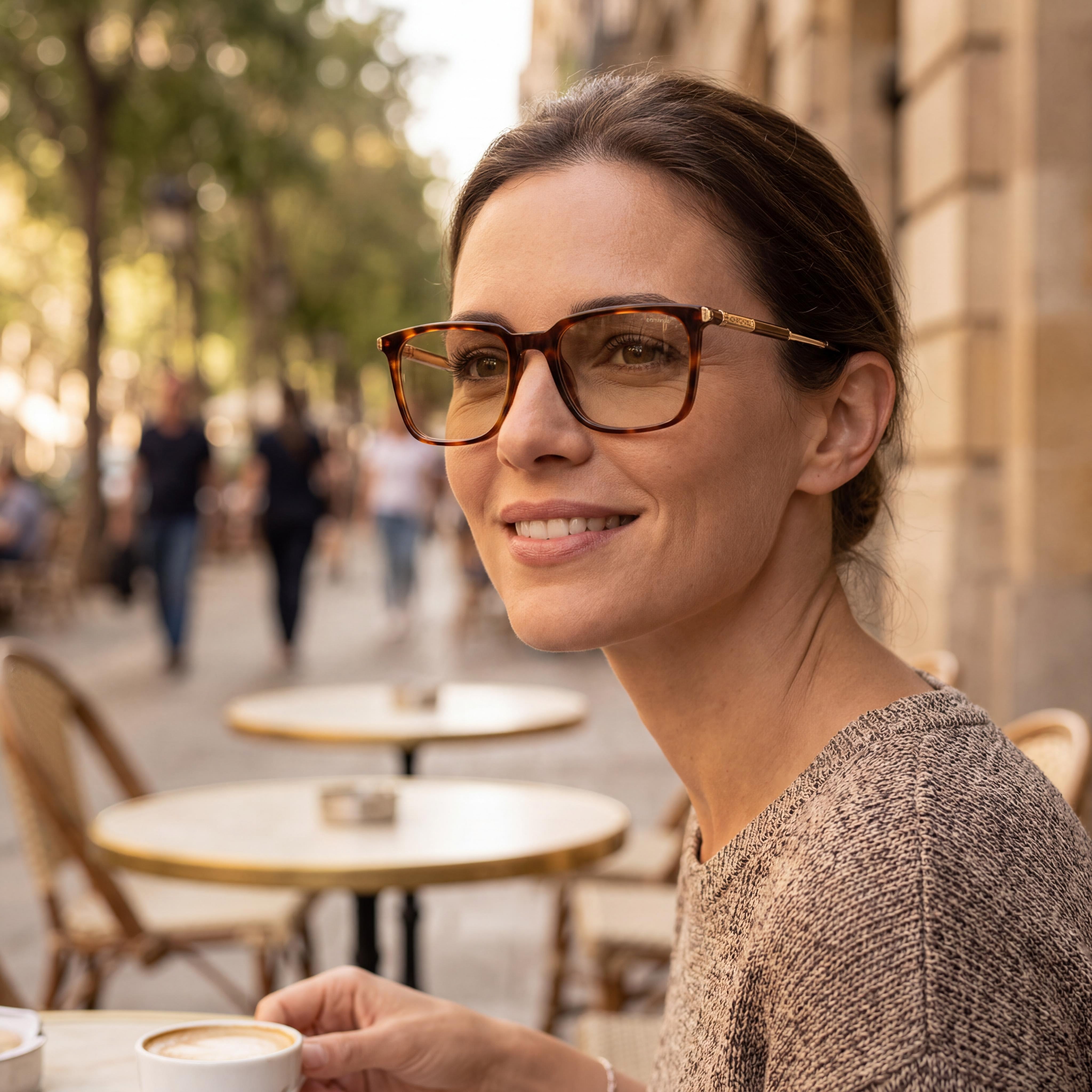 Chopard Modern Unisex Red Havana Acetate & Metal Full Rim Rectangle Clear Lens Eyeglasses 53mm, Photo 5
