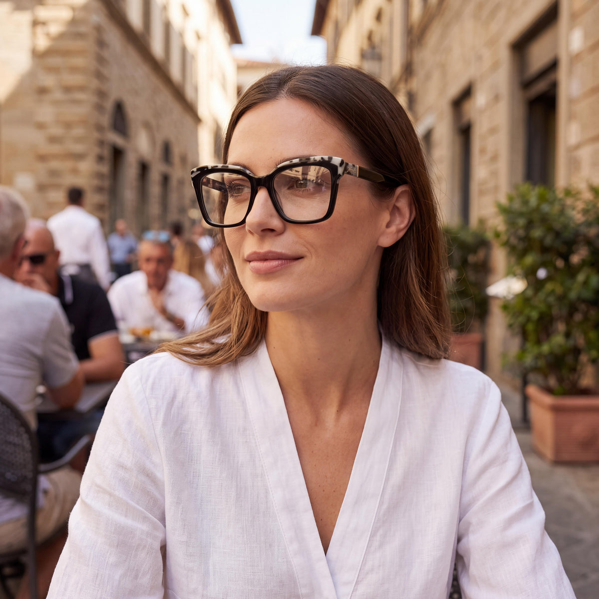 KARL LAGERFELD Kl6130 Women's Rectangle Style Eyewear with Acetate Frame in Black Marble Color, Size 52mm, Photo 6
