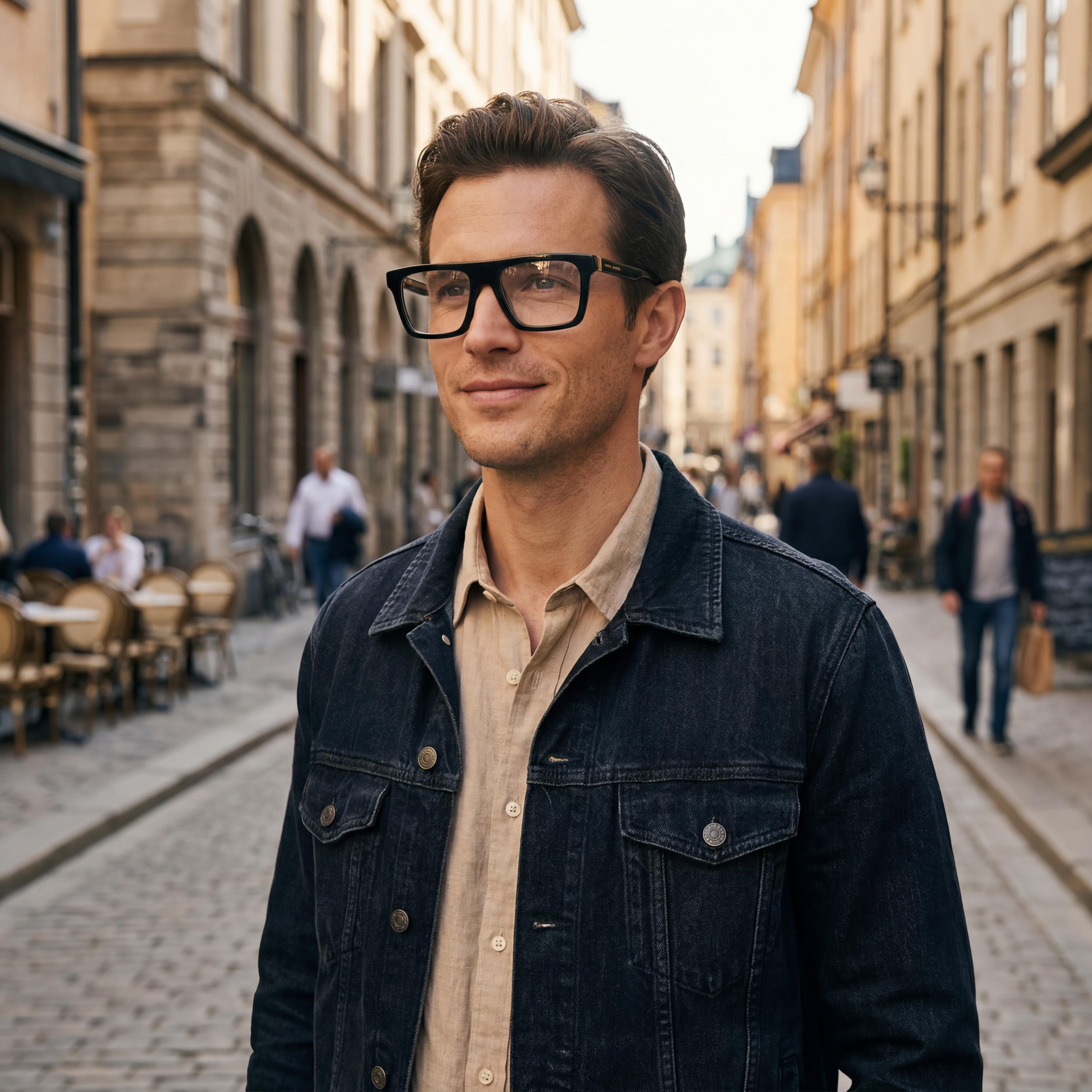 Marc Jacobs Browline Men's Acetate Frame Eyeglasses, Black Pattern Grey, Size 53-19-145, Photo 6