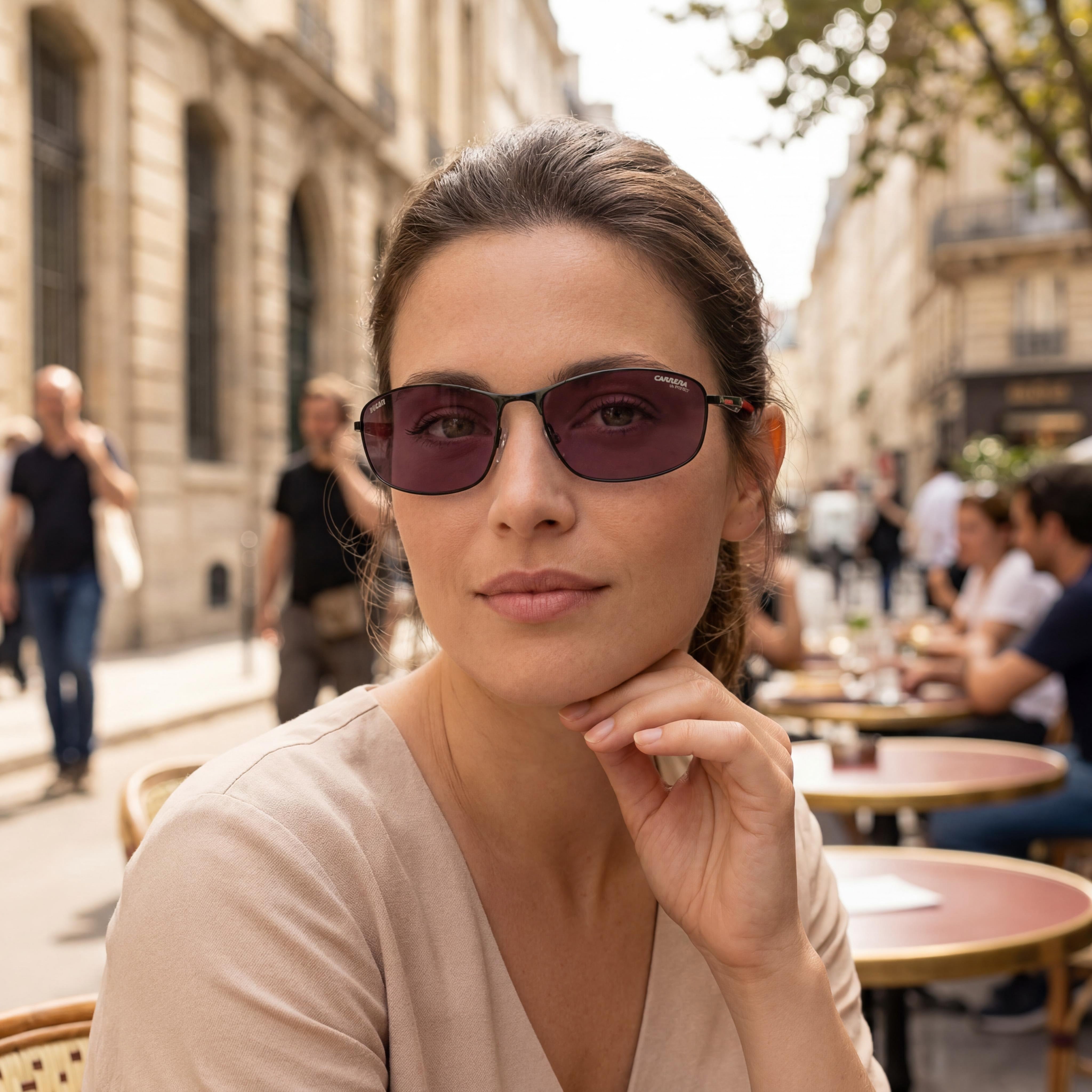 Carrera Classic Unisex Black and Red Stainless Steel Sunglasses with UV Protected Polycarbonate Lenses, 64mm Lens Width, Photo 6