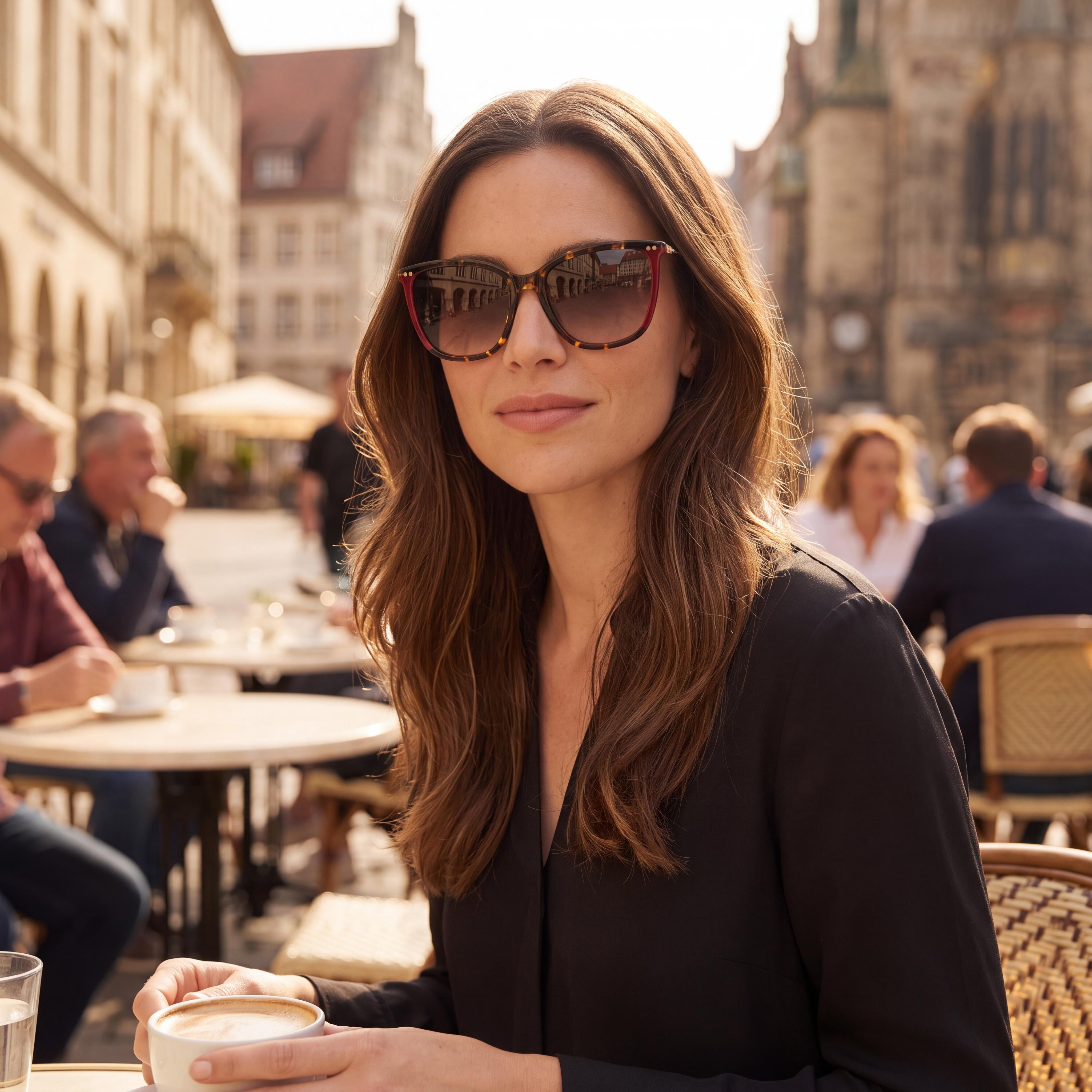 Carolina Herrera HER 0245/S Casual Women's Havana Red Light Acetate Frame Sunglasses with Brown Shaded Lenses 55mm, Photo 5