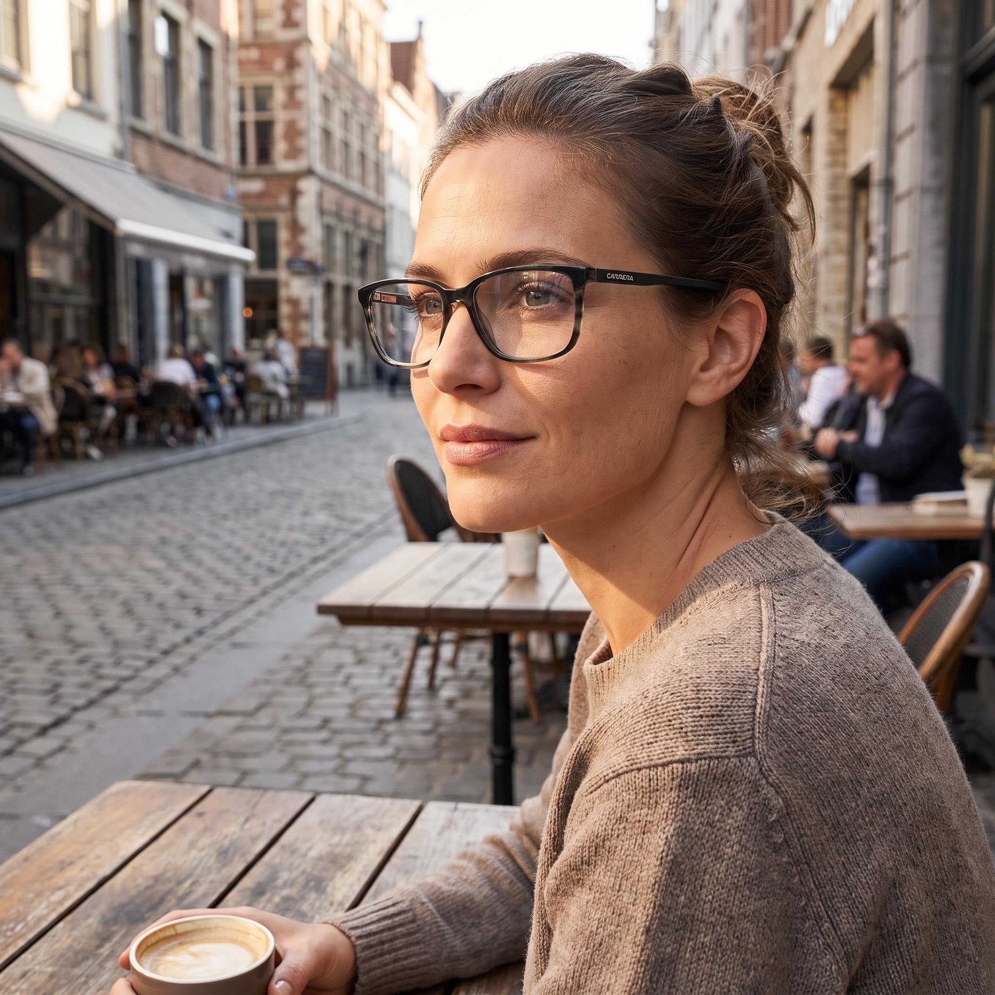 Gafas ópticas unisex Carrera 254 con montura de plástico de cuerno gris, lentes de policarbonato, 56 mm de ancho de lente, Photo 6