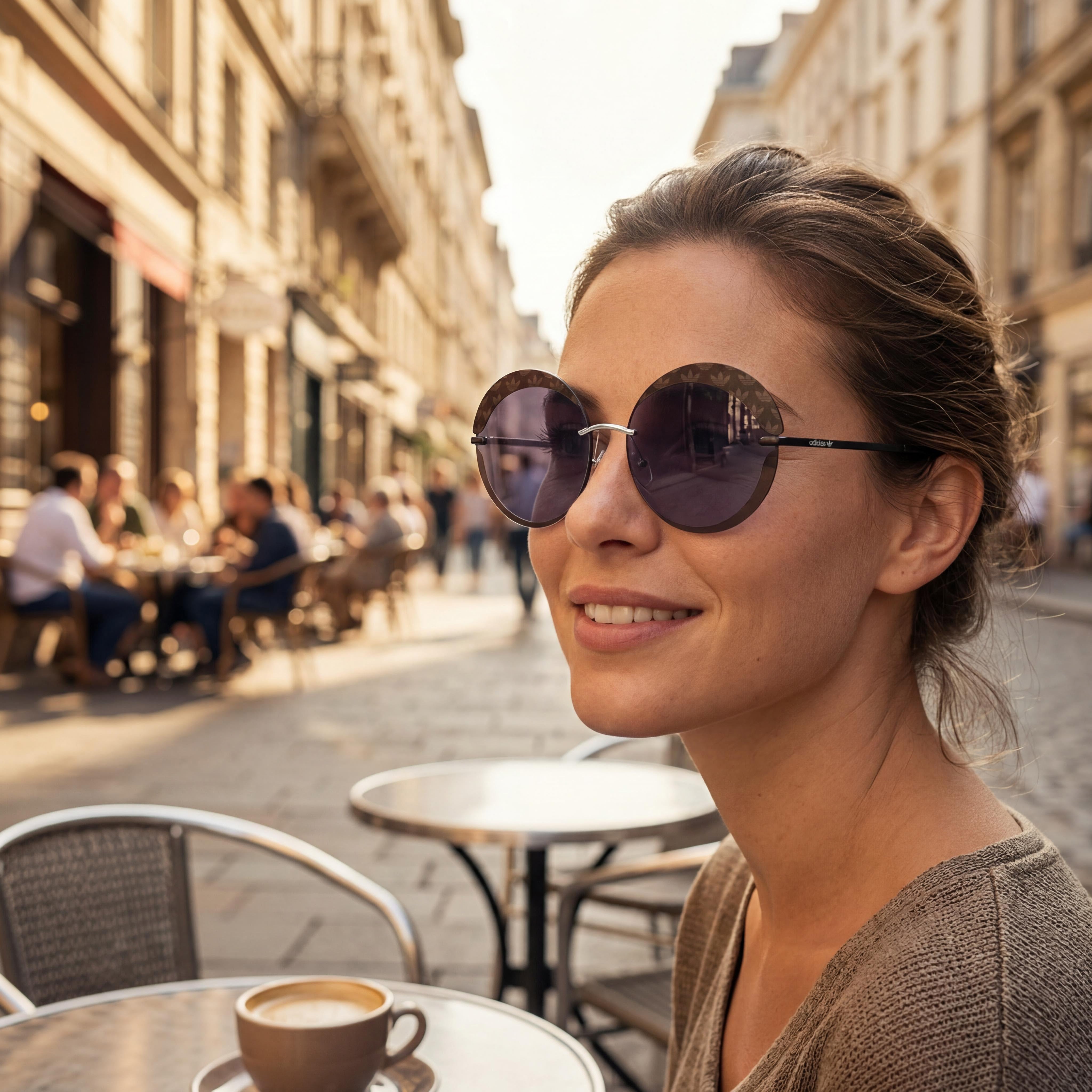 adidas Originals Contemporaneo Women's Black Metal Frame Sunglasses with Black Lenses, UV Protection, 67mm, Photo 5