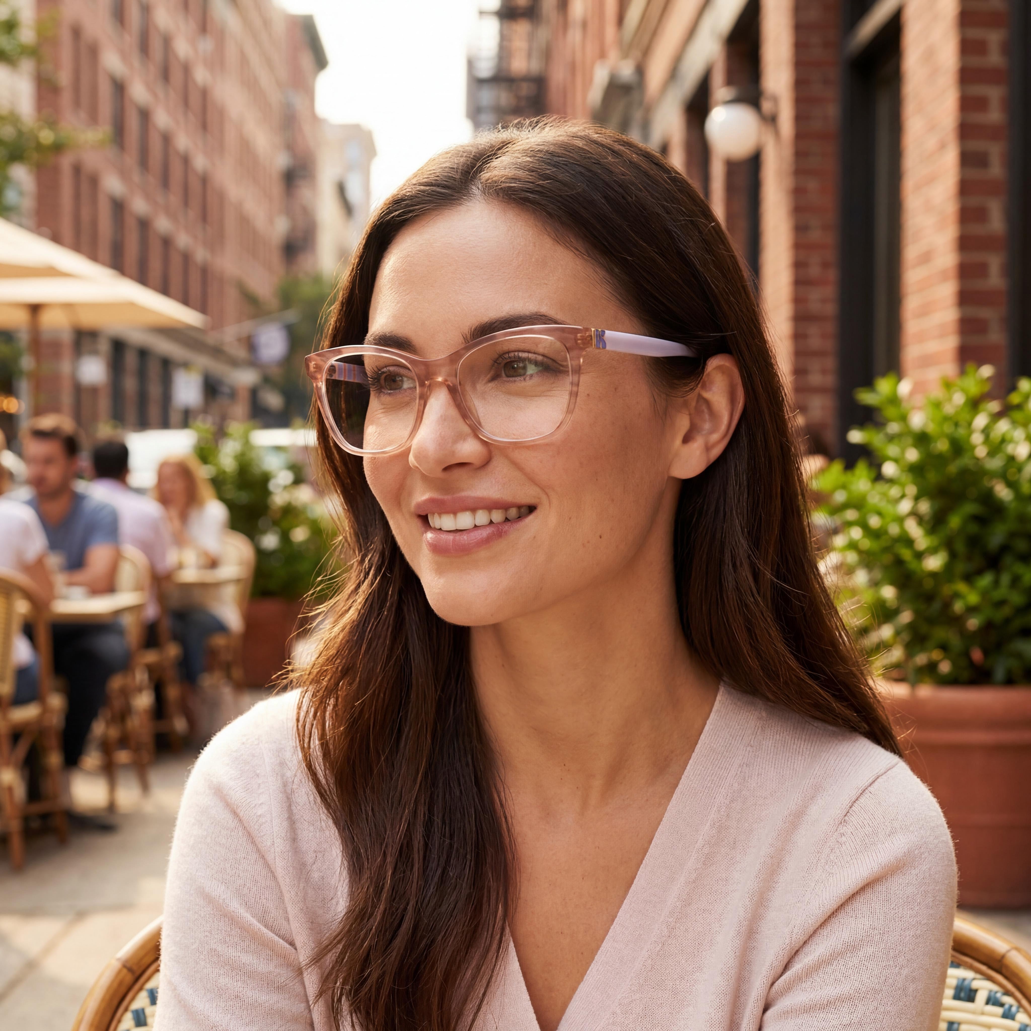 kate spade new york Temperance Women's Prescription Eyeglasses with Beige Havana Acetate Frame 49-140-18, Photo 5