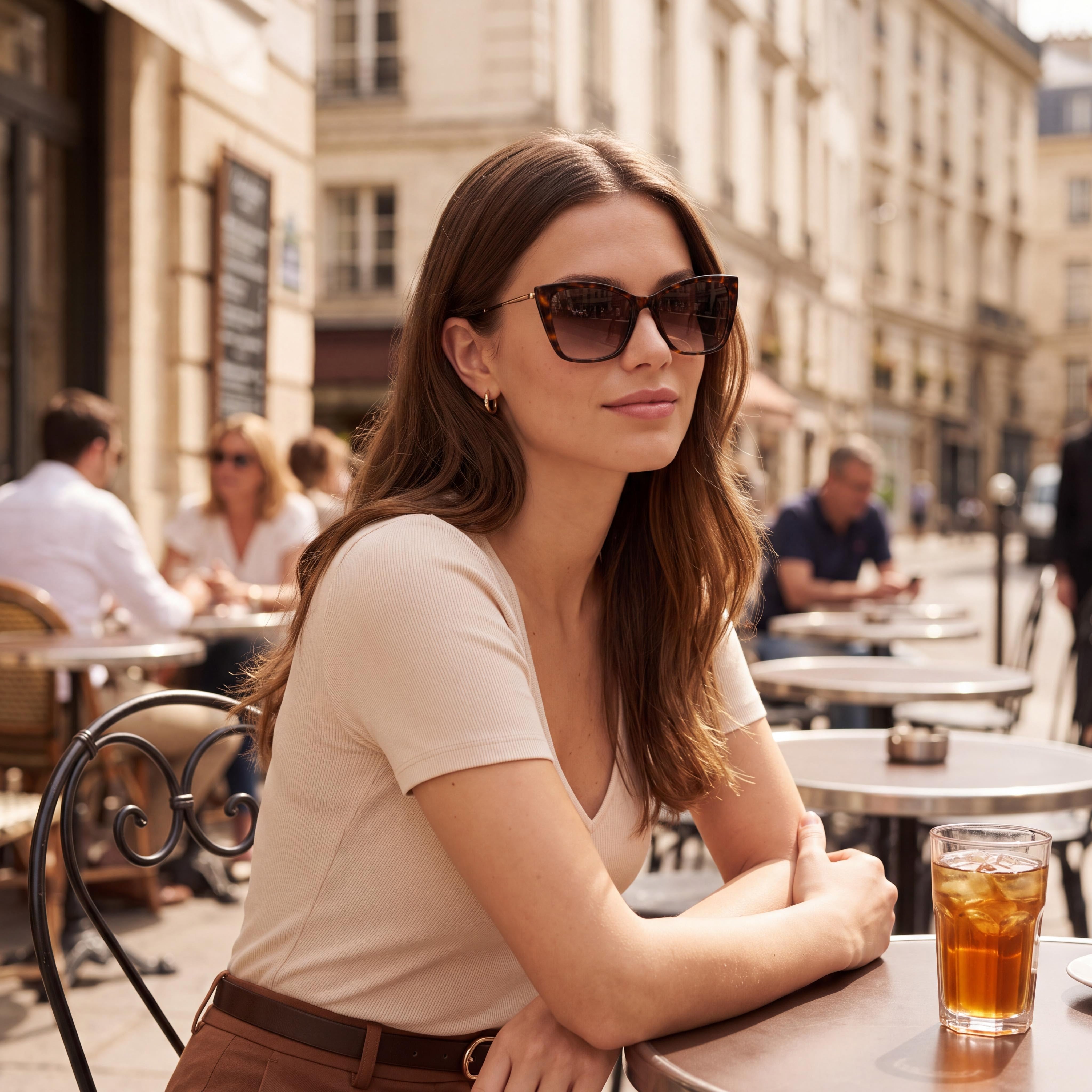 Carolina Herrera HER 0180/S Gafas de sol rectangulares unisex de acetato marrón habana dorado Protección UV Sin polarizar 57-17-145, Photo 6