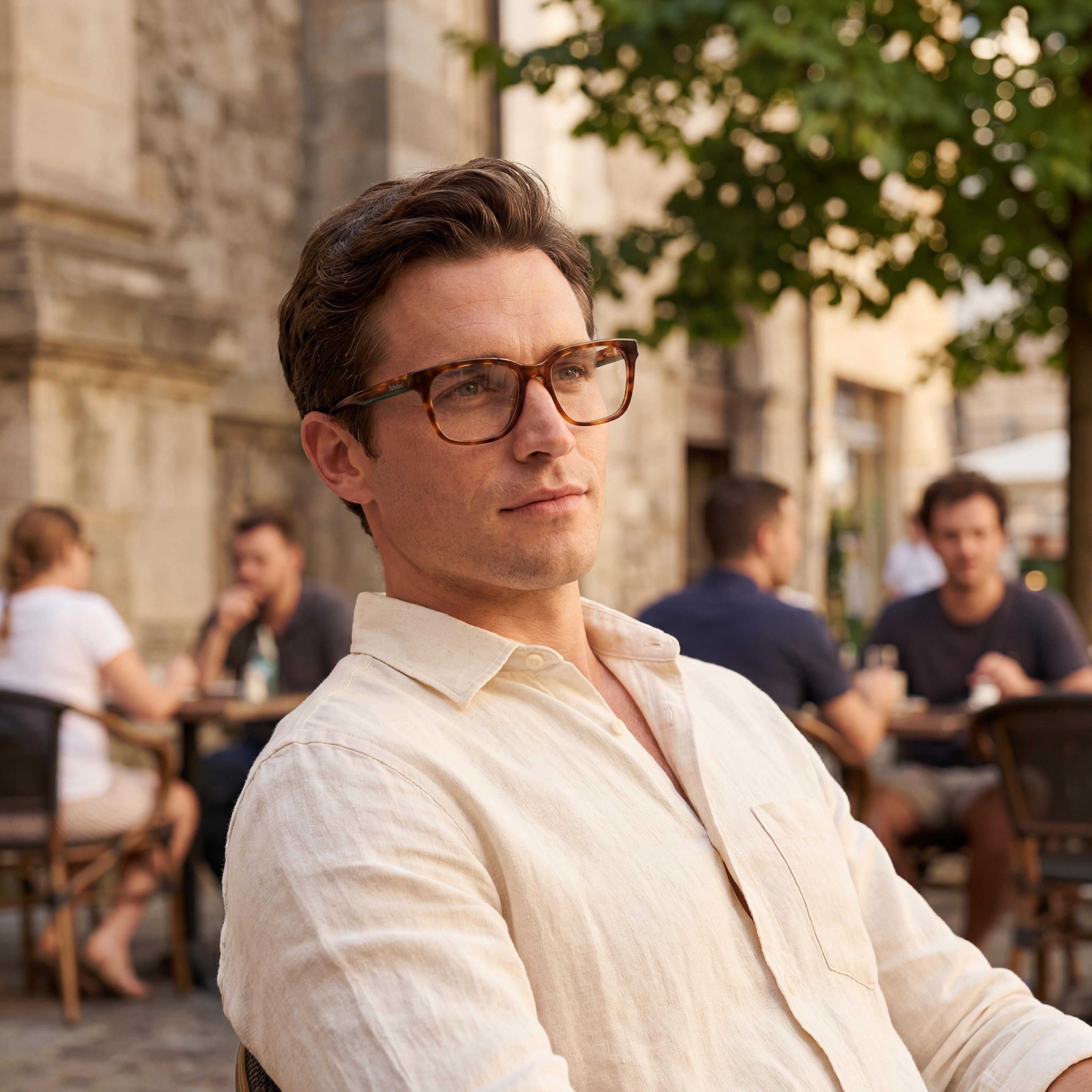 Timberland Tb1846-h Men's Dark Havana Plastic Eyeglasses with Clear Polycarbonate Lenses, 54mm Lens Width, Photo 4