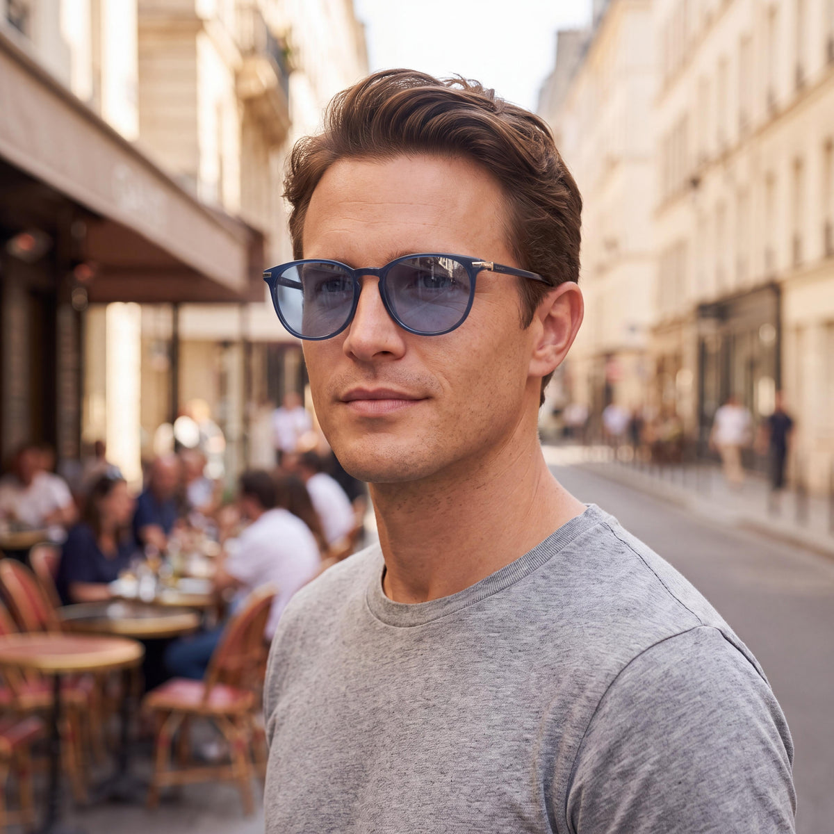 GANT 7056 Men's Brown Plastic Square Frame Sunglasses with Grey Plastic Lenses (Lens Width 54mm), Photo 4