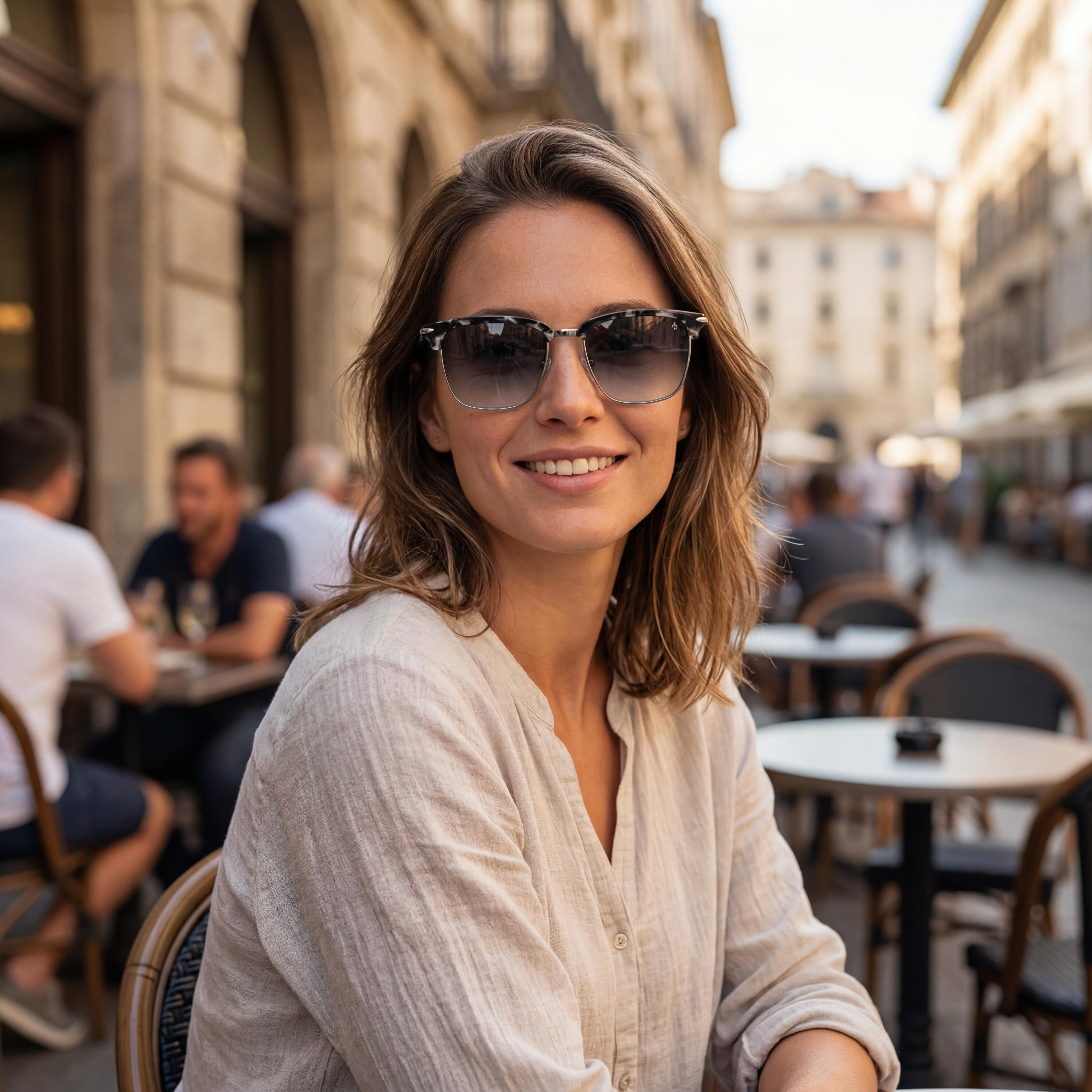 Gafas de sol Rag & Bone para mujer, informales, de acero inoxidable, con protección UV, adaptables a la luz, color negro, gris habano, gris oscuro degradado, 54 mm, Photo 5