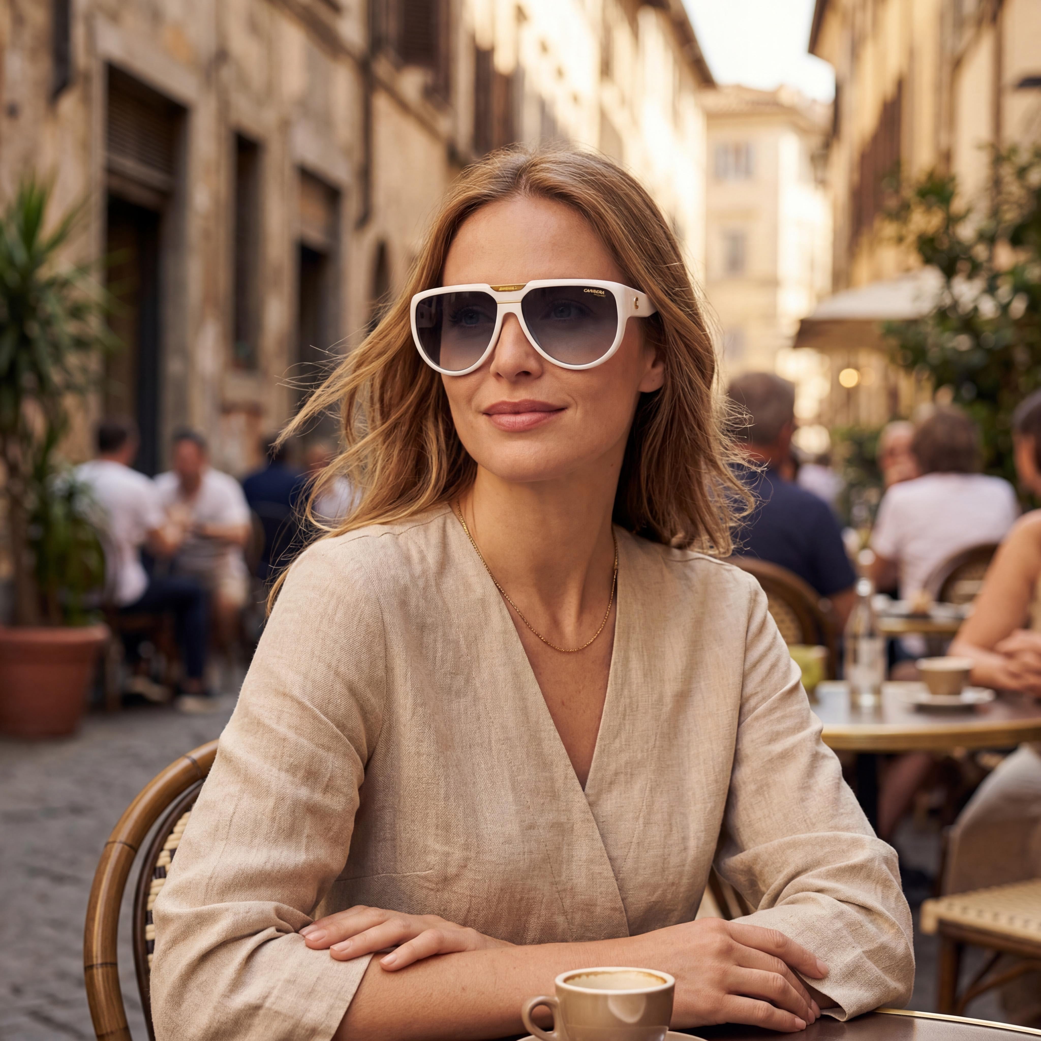 Gafas de Sol Rectangulares Unisex Carrera FLAGLAB 13 Blancas, 62 mm, Photo 5