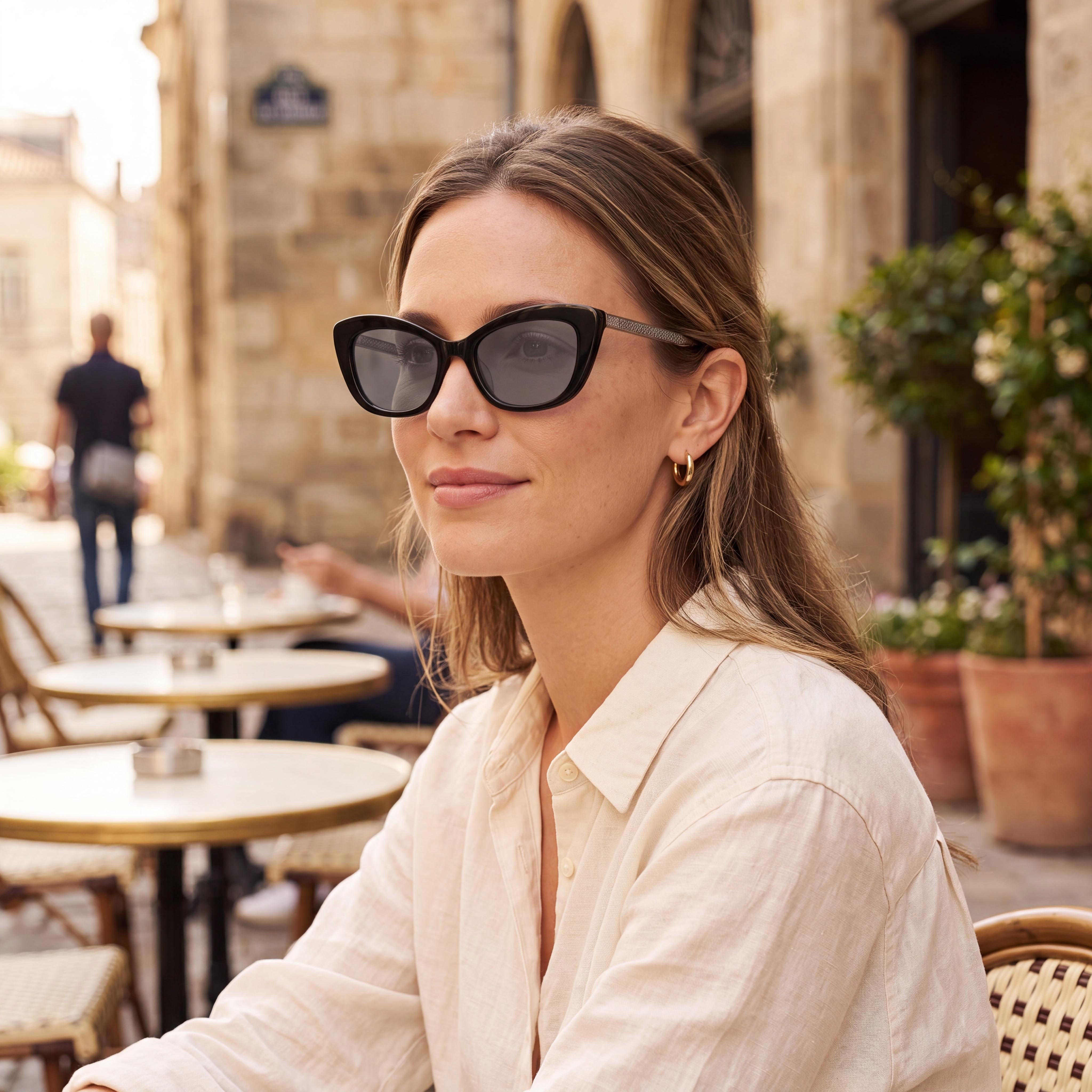 Kate Spade New York MERIDA/G/S Gafas de sol de plástico negras/grises de ojo de gato para mujer, lentes grises no polarizadas 100% UV 54 mm, Photo 4