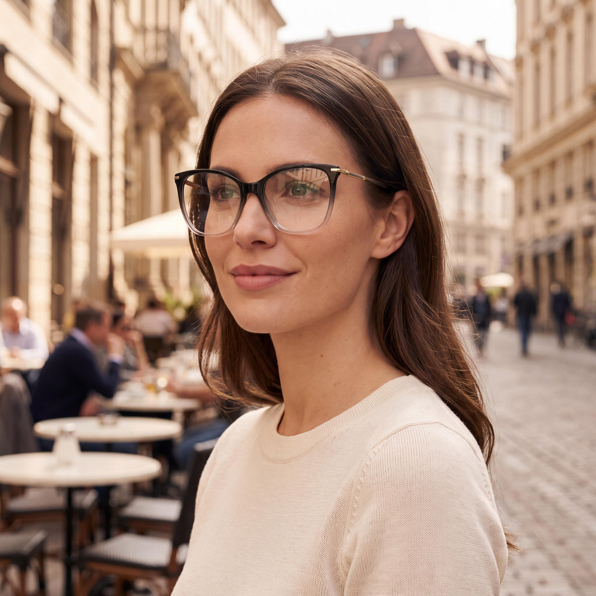 Carolina Herrera Classic Women's Eyewear, Grey Plastic Frame, Shaded Grey Polycarbonate Lenses, 54mm, Photo 5