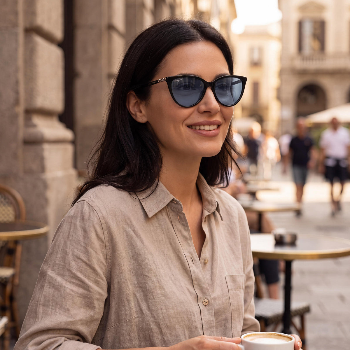 Salvatore Ferragamo Timeless-sf2870sl Unisex Black Plastic Frame Polycarbonate Lens UV Protection Sunglasses 55mm, Photo 4