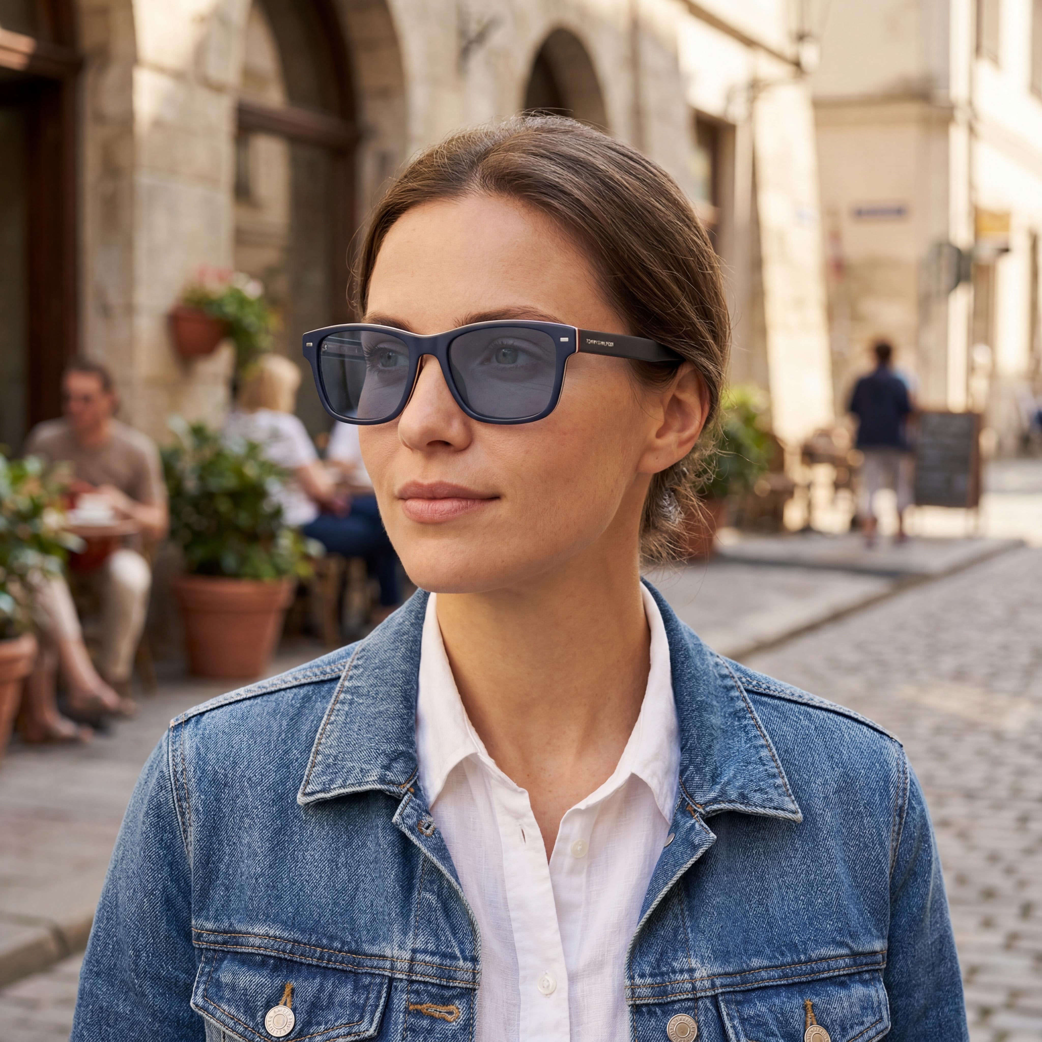 Tommy Hilfiger TH 1794/S Unisex Polycarbonate Non-Polarized Blue UV Protection Sunglasses 55mm Lens 19mm Bridge 145mm Temple, Photo 4