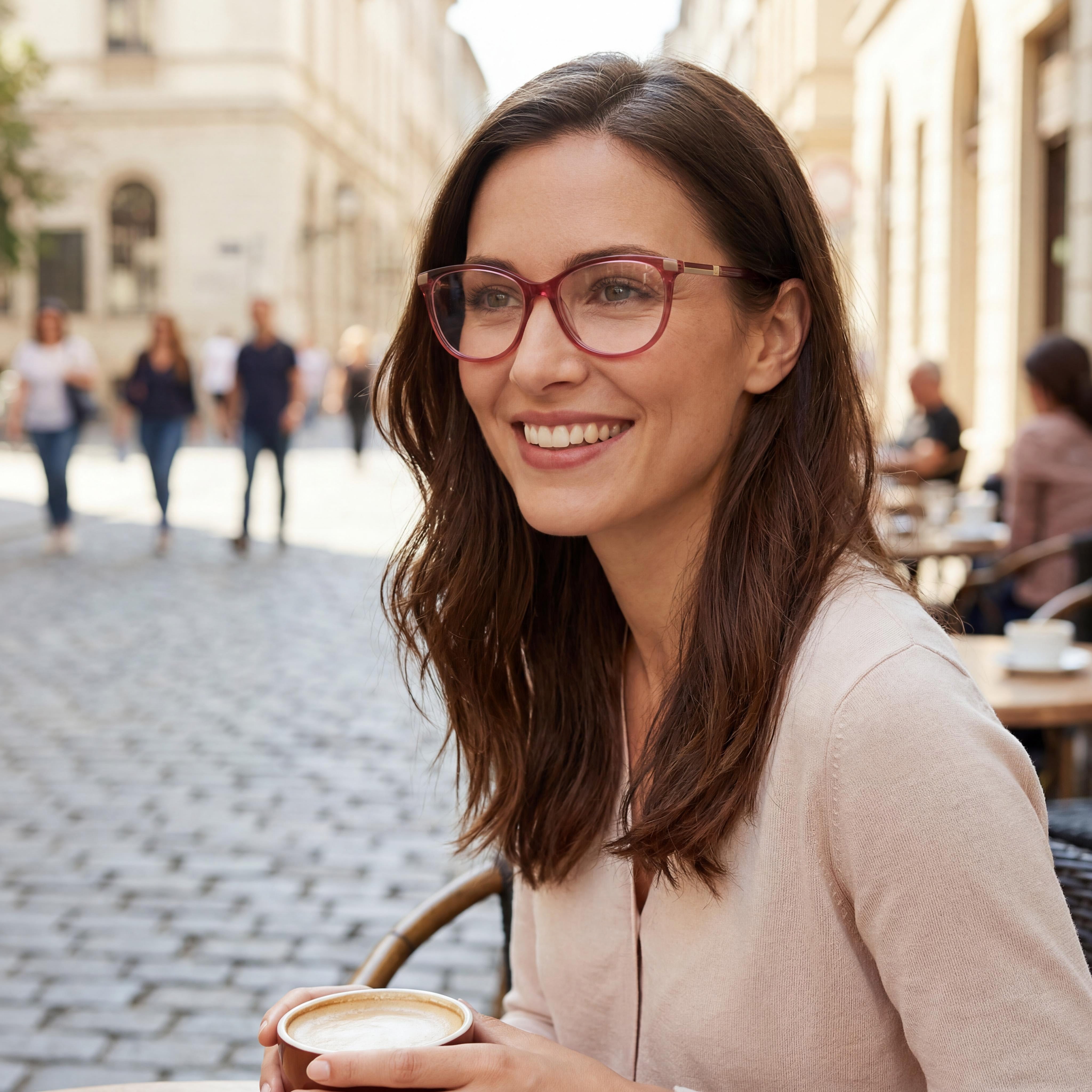Carolina Herrera Her 0163 - Gafas de acetato modernas para mujer, montura multicolor con lente malva de 53 mm, Photo 4
