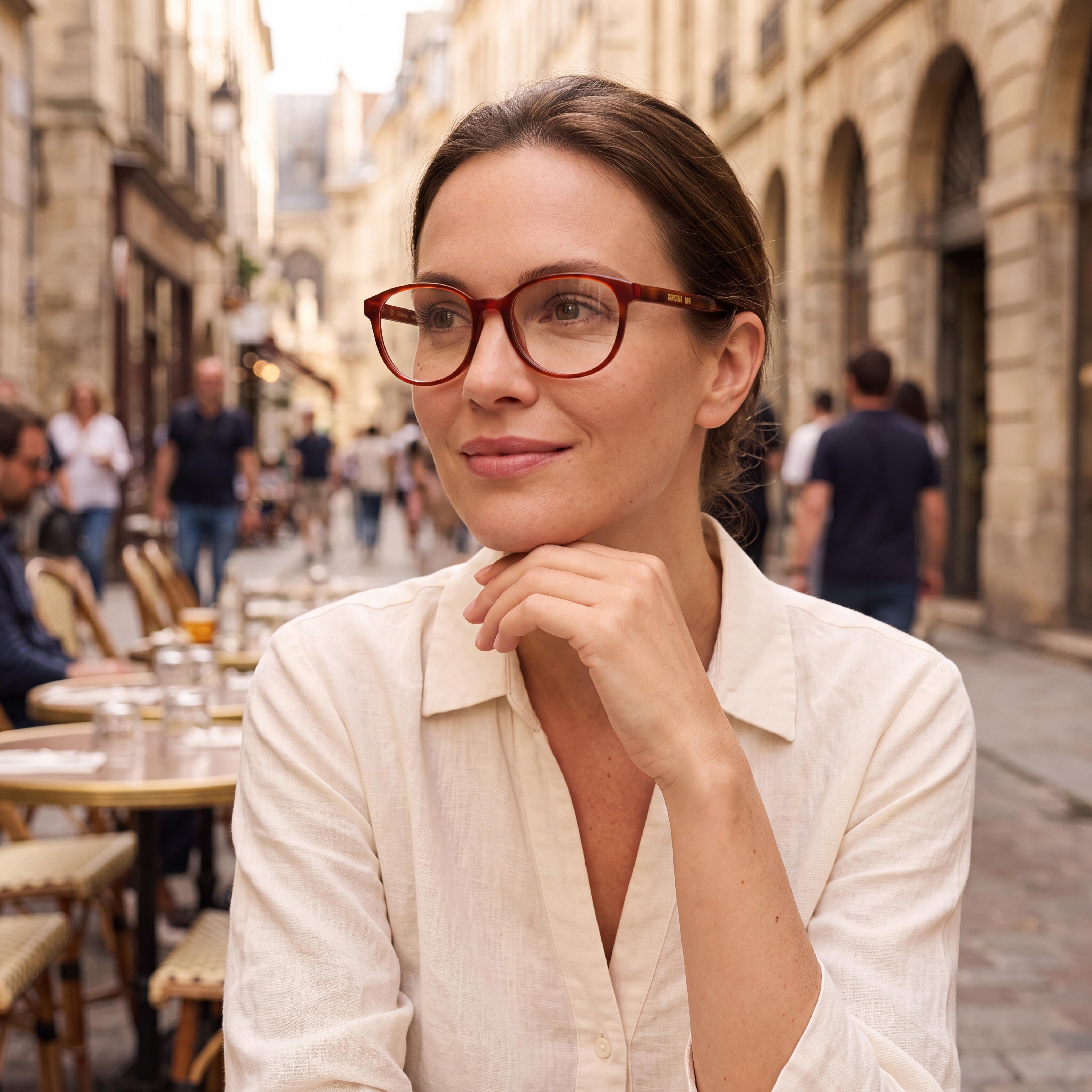 Gafas de plástico Dior para mujer, color habana burdeos, con cristales de demostración, 53 mm de ancho de lente, 18 mm de puente, 145 mm de patillas, Photo 5