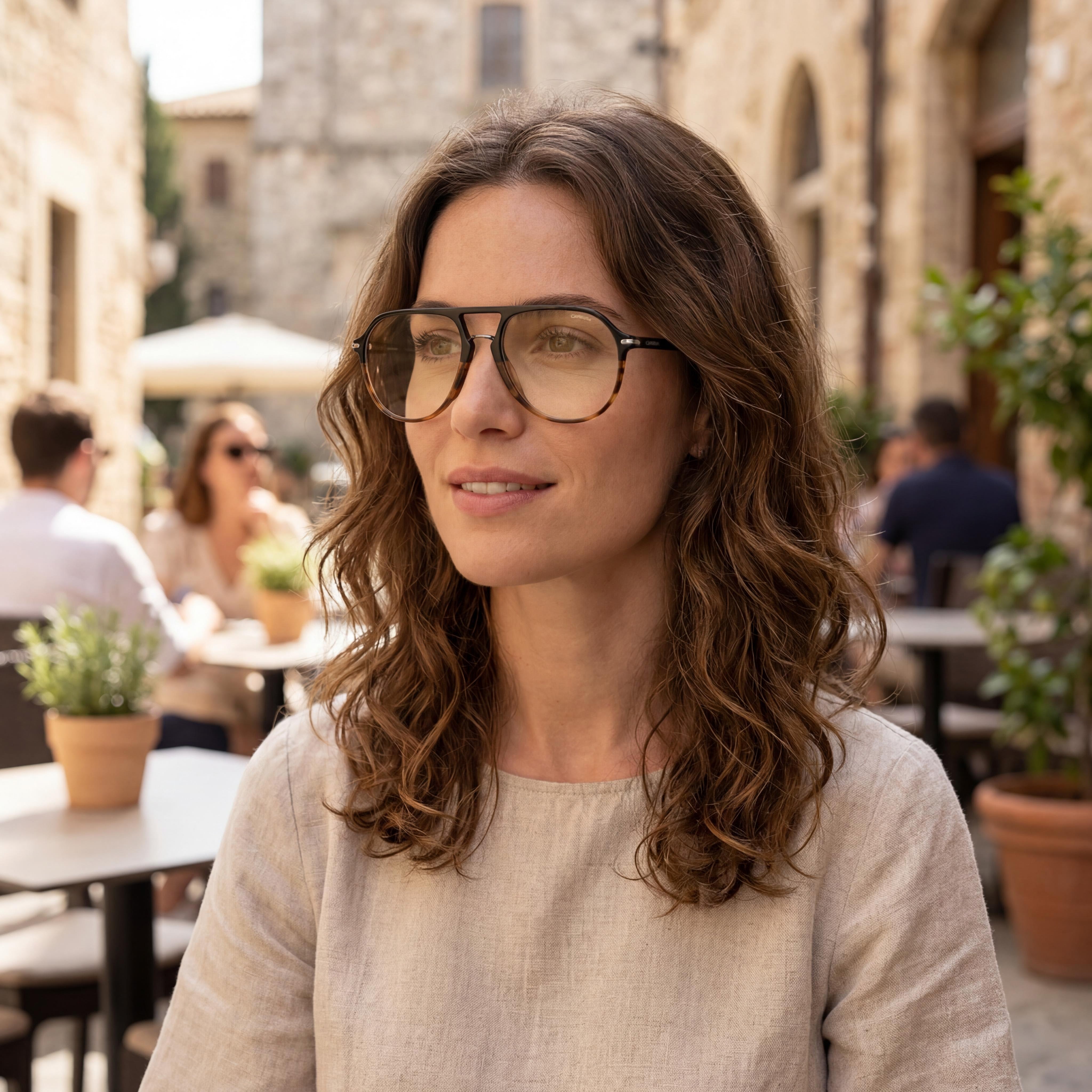 Carrera Classic Unisex Optical Eyeglasses with Black Horn Plastic Frame and Multicolor Lenses, Size 55-17-145, Photo 6