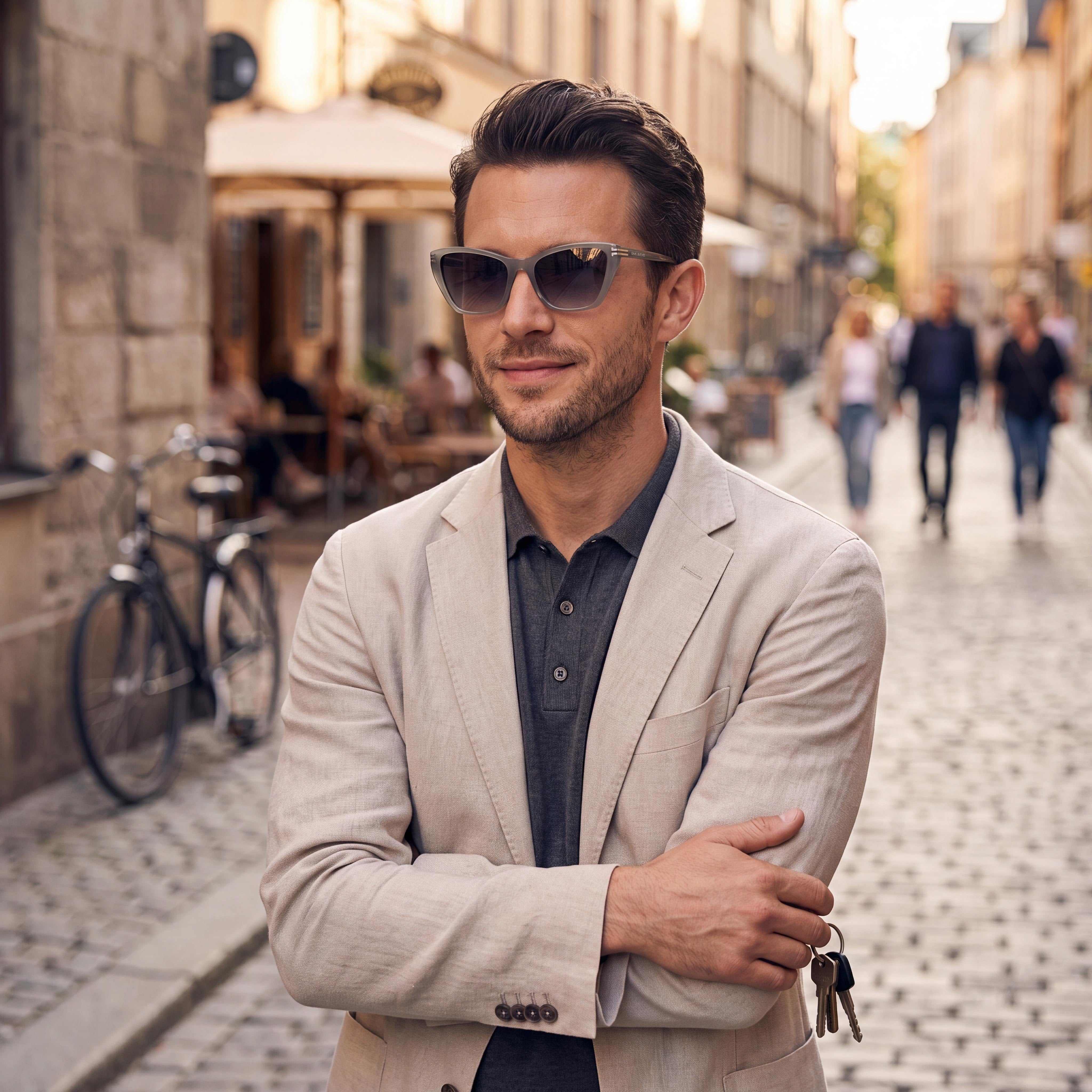 Gafas Marc Jacobs Mod(Jar) de Hombre en Acetato Gris Salvia con Protección UV 53mm, Photo 6