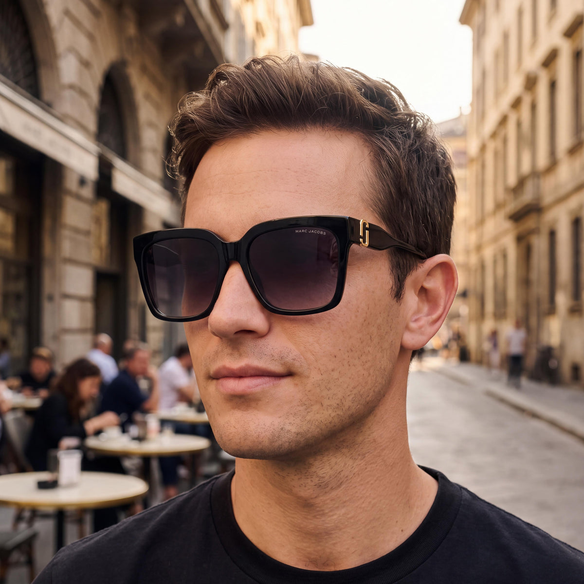 Marc Jacobs MARC 764/S Men’s Casual Nude Acetate Frame Dark Grey Shaded Polycarbonate Lens Sunglasses 57mm, Photo 3