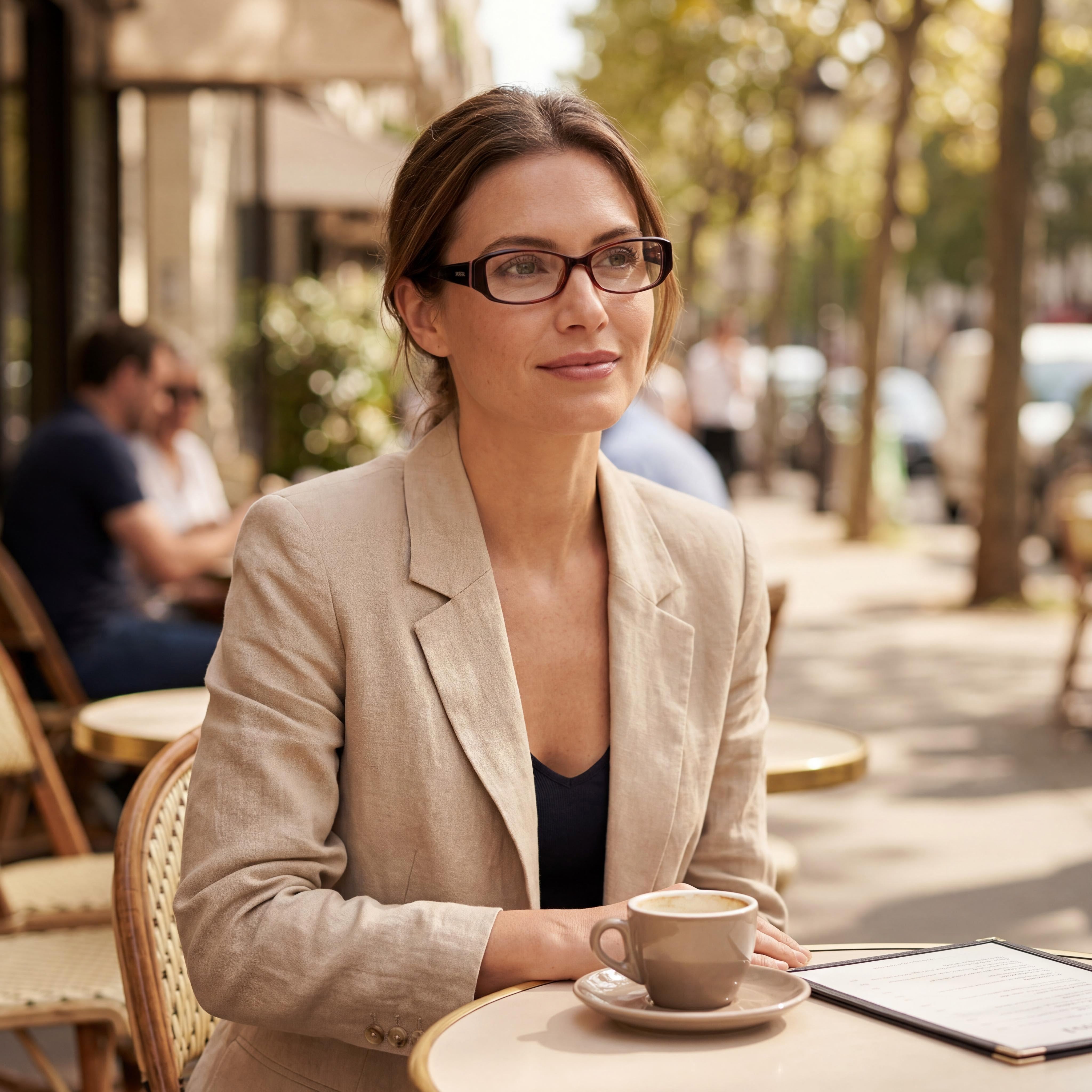 Fossil Oval Lizzie Women's Brown Fade Acetate Prescription Ready Eyeglasses with Clear Demo Lenses 51-17-135, Photo 3