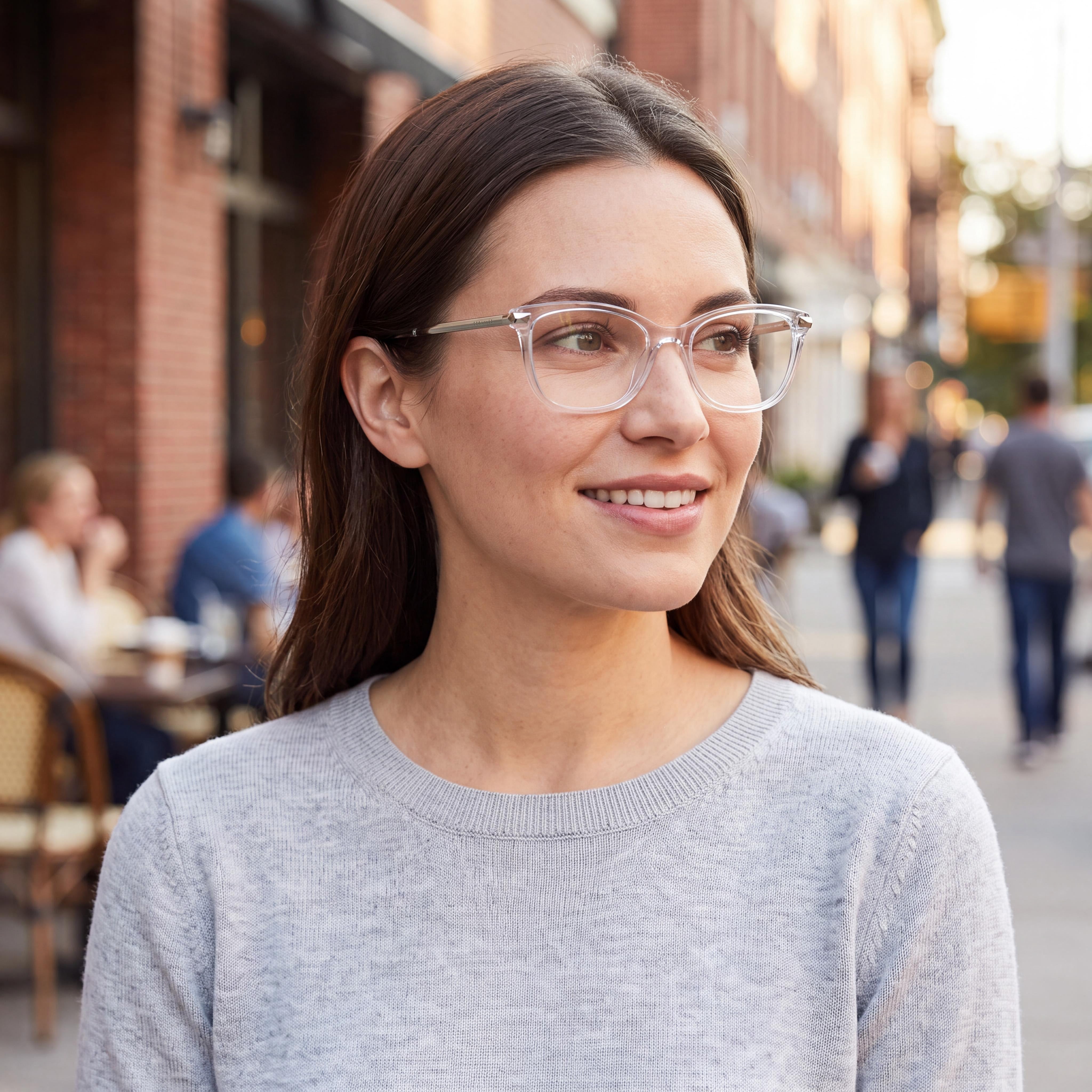 kate spade new york Vicenza Women's Eyeglasses with Clear Square Full Rim Acetate Frame, 51mm Lens Width, Photo 5