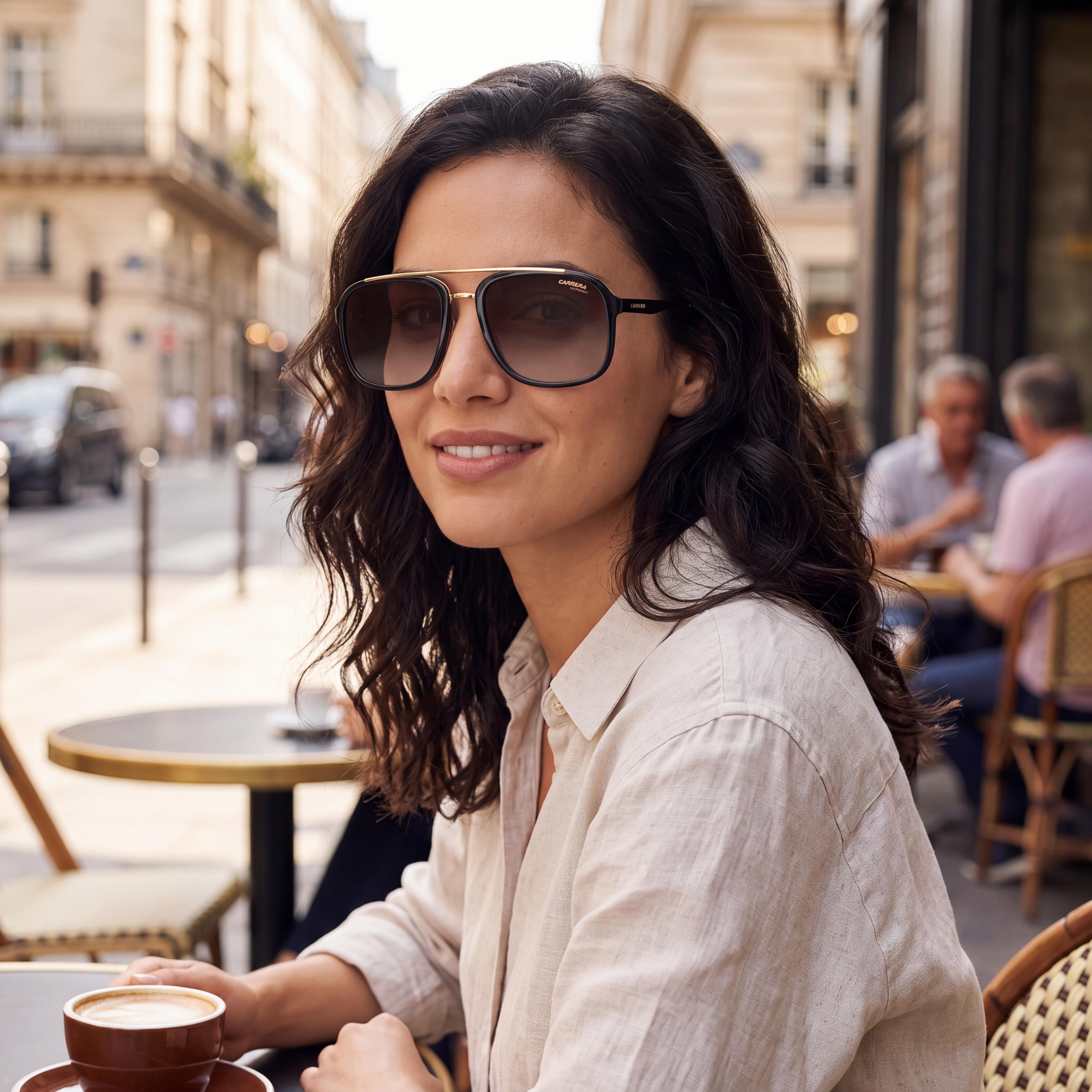 Carrera 133/S Unisex Black Gold Brown Gradient Acetate Metal Non-Polarized Sunglasses 57mm UV Protection, Photo 5