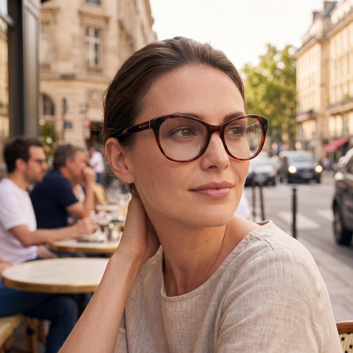 Kate Spade New York  Nataly Women's Dark Havana Plastic Eyewear Frame with Clear Plastic Lenses 51mm, Photo 4
