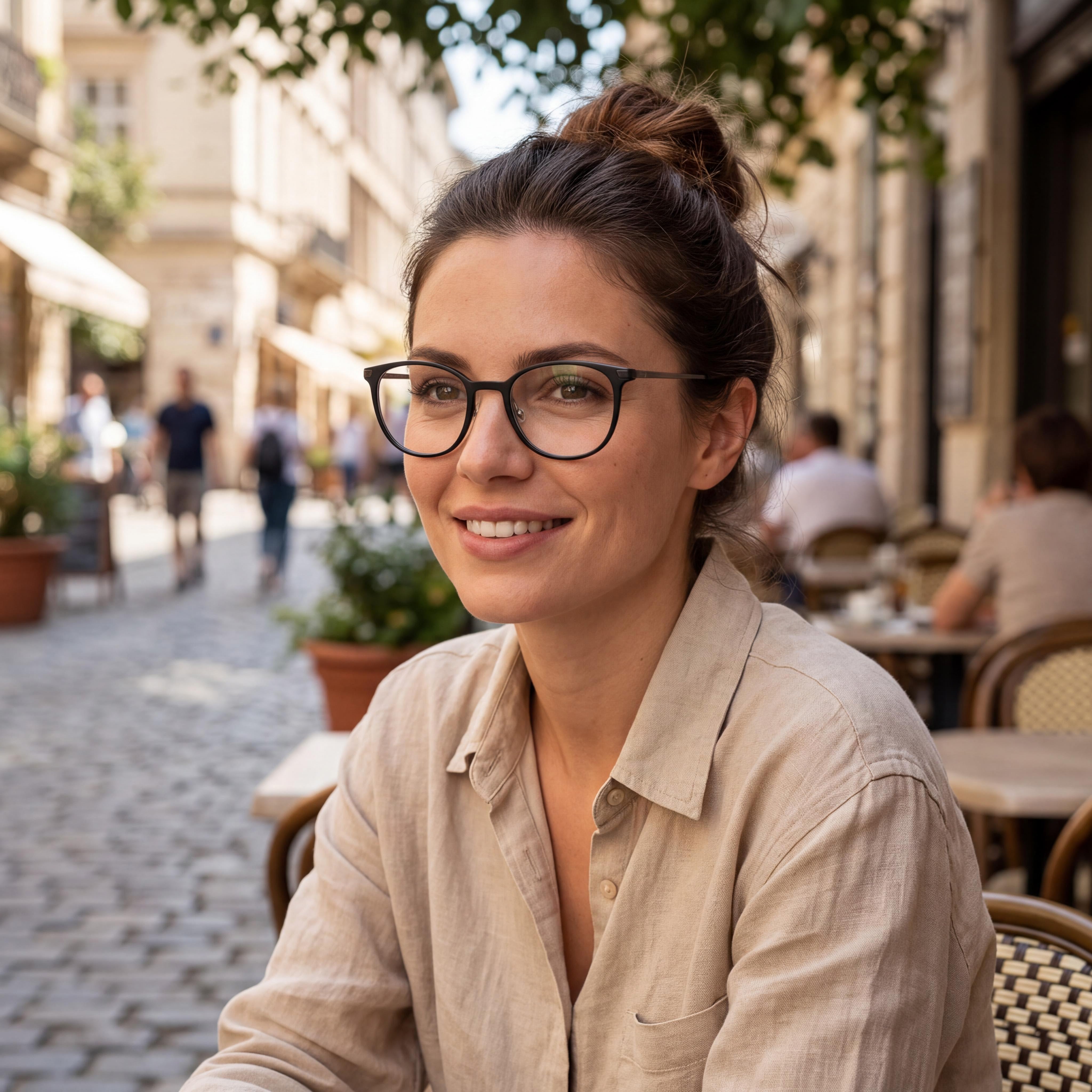 Flexon Ep8002 Unisex Acetate Optical Frames, Shiny Black, Prescription Ready with Clear Demo Lenses, 52mm, Photo 5