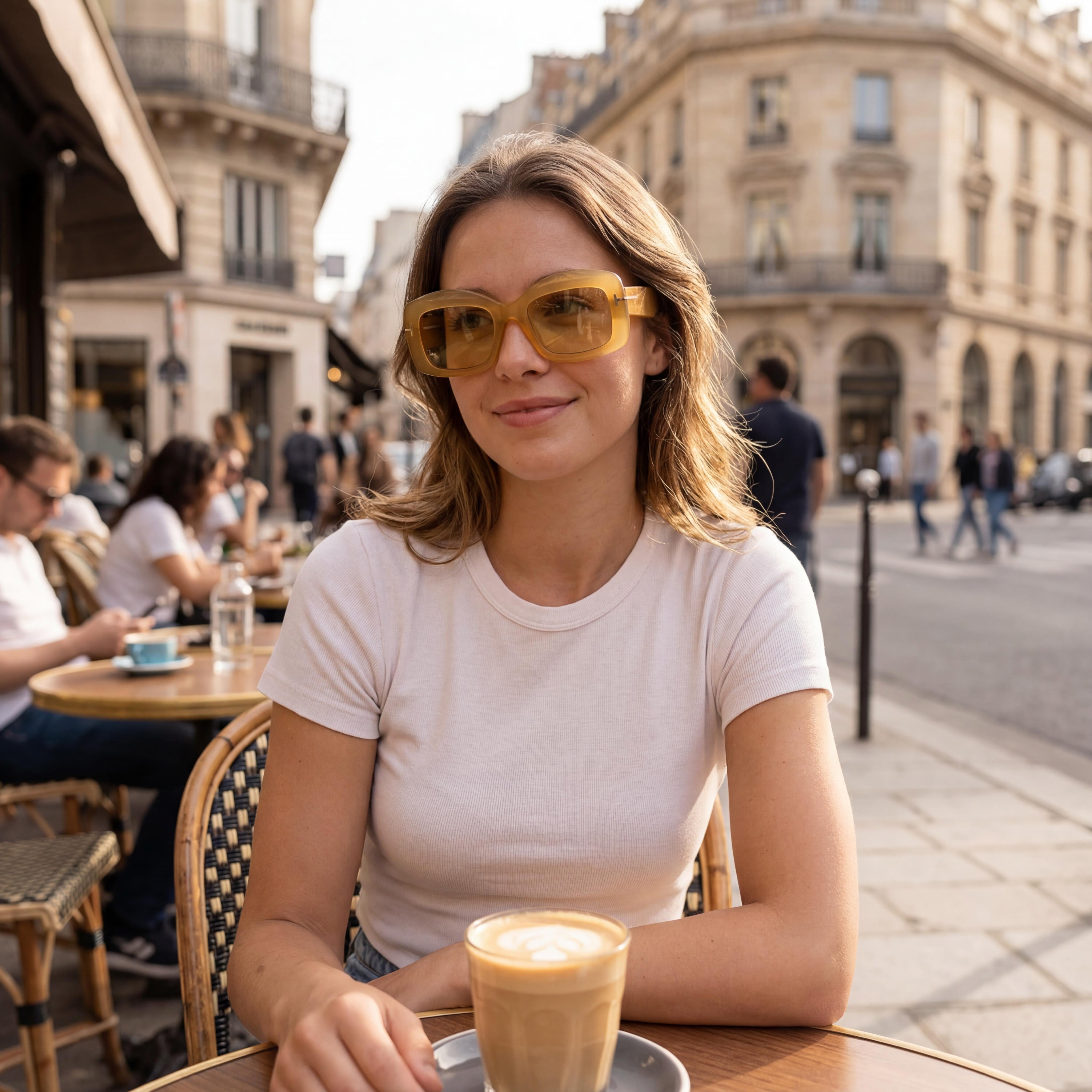 Gafas de sol rectangulares de acetato amarillo para mujer de Tom Ford Venetia de 21 mm, Photo 4