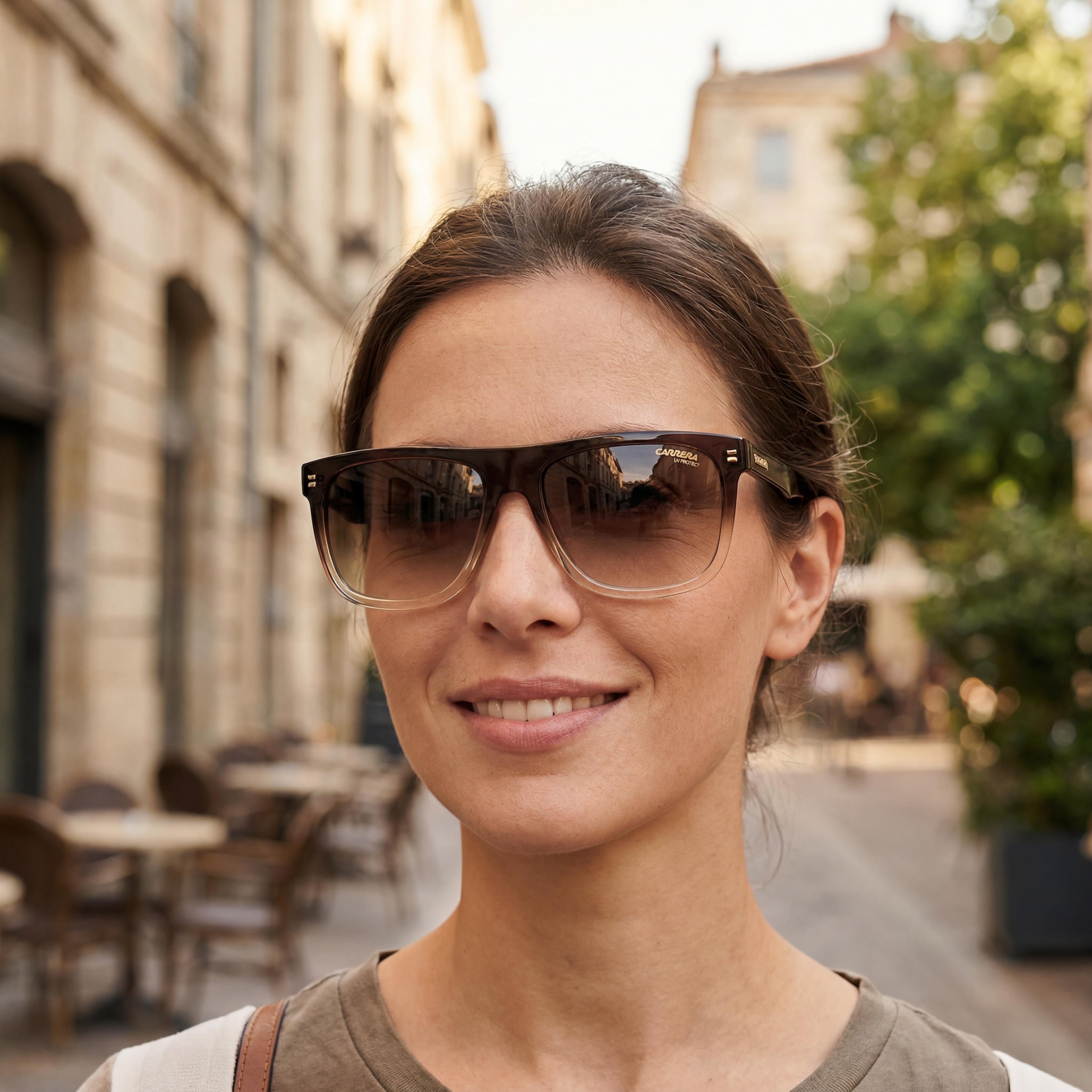 Carrera CARRERA 267/S Men's Transparent Faded Brown Acetate Sunglasses with Gradient Dark Brown Lenses, Good UV Protection, 56mm, Photo 5