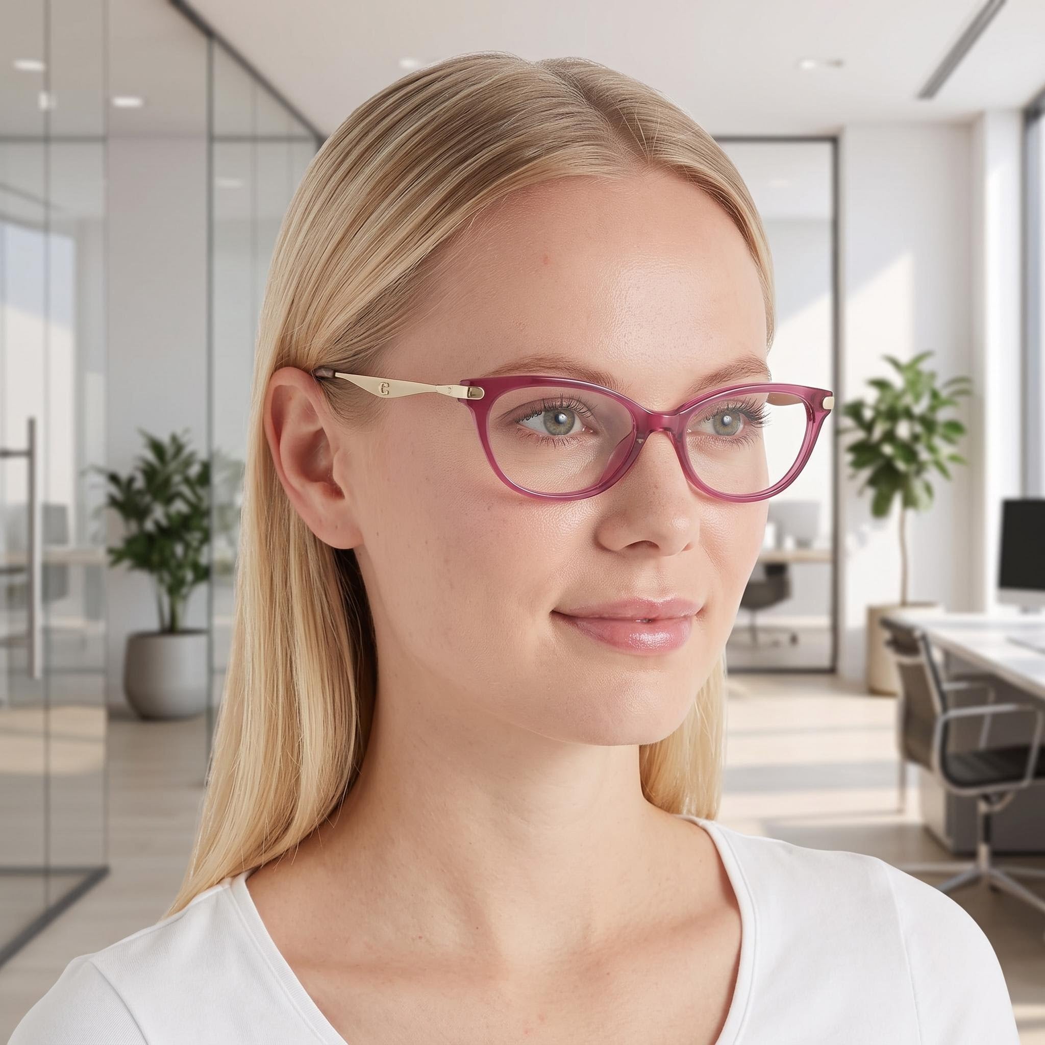 COACH Hc6245u Universal Fit Women's Transparent Burgundy Plastic Frame Eyeglasses with Polycarbonate Lens 53mm, Photo 5
