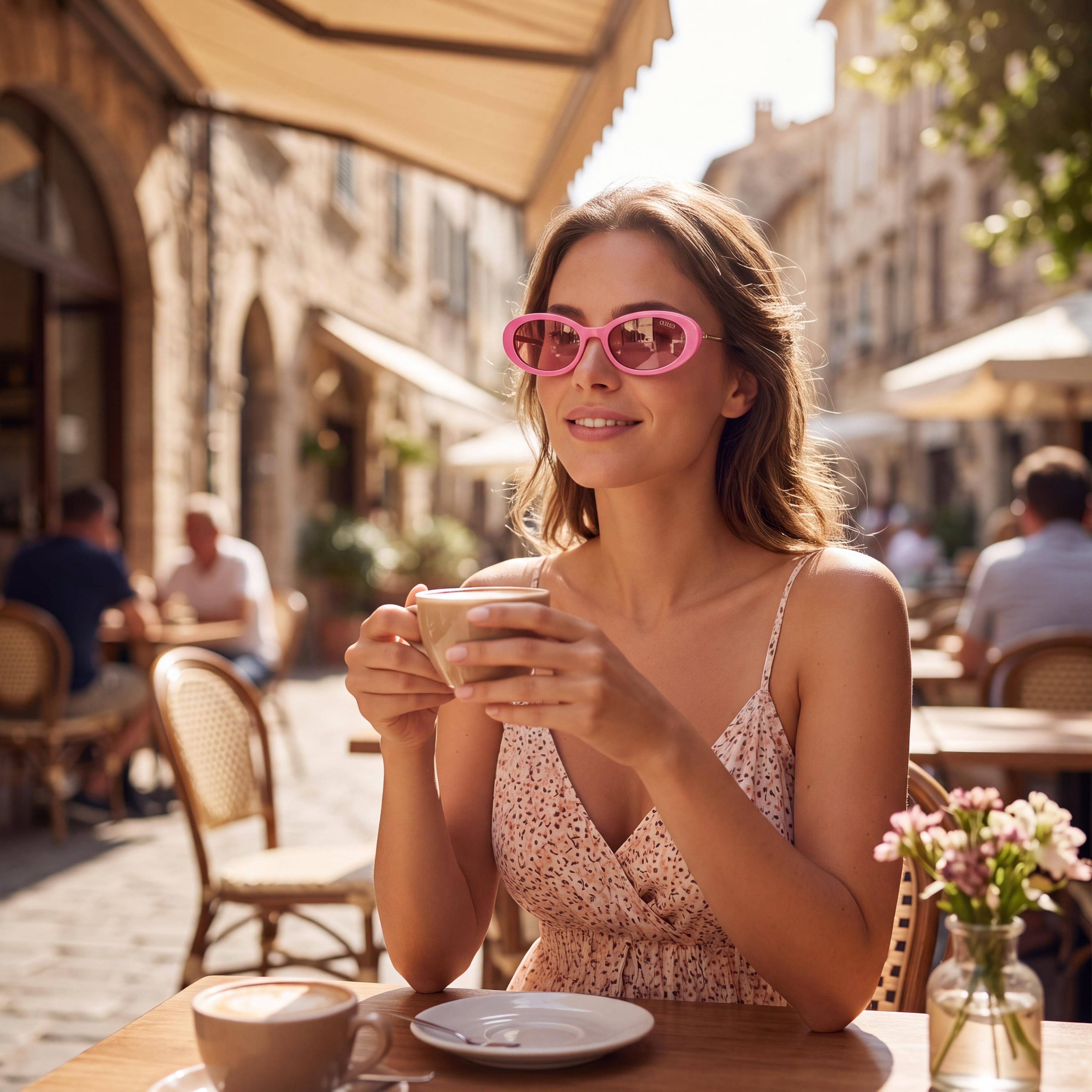 GUESS Women's Shiny Pink Injected Oval Non-polarised Sunglasses, Bordeaux Lenses, 51-18-145mm, Photo 5