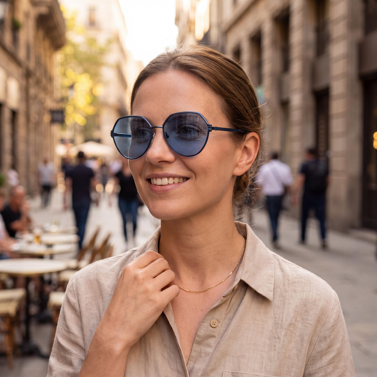 Salvatore Ferragamo Sf325s Sunglasses For Women with Matte Blue Acetate Frame and Lenses 62mm, Photo 4