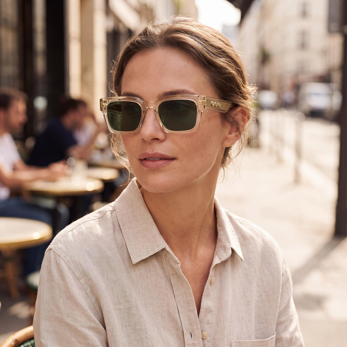 Lacoste L6071s Unisex Transparent Yellow Plastic Frame Green Lenses UV 400 Non-Polarized 52mm, Photo 5