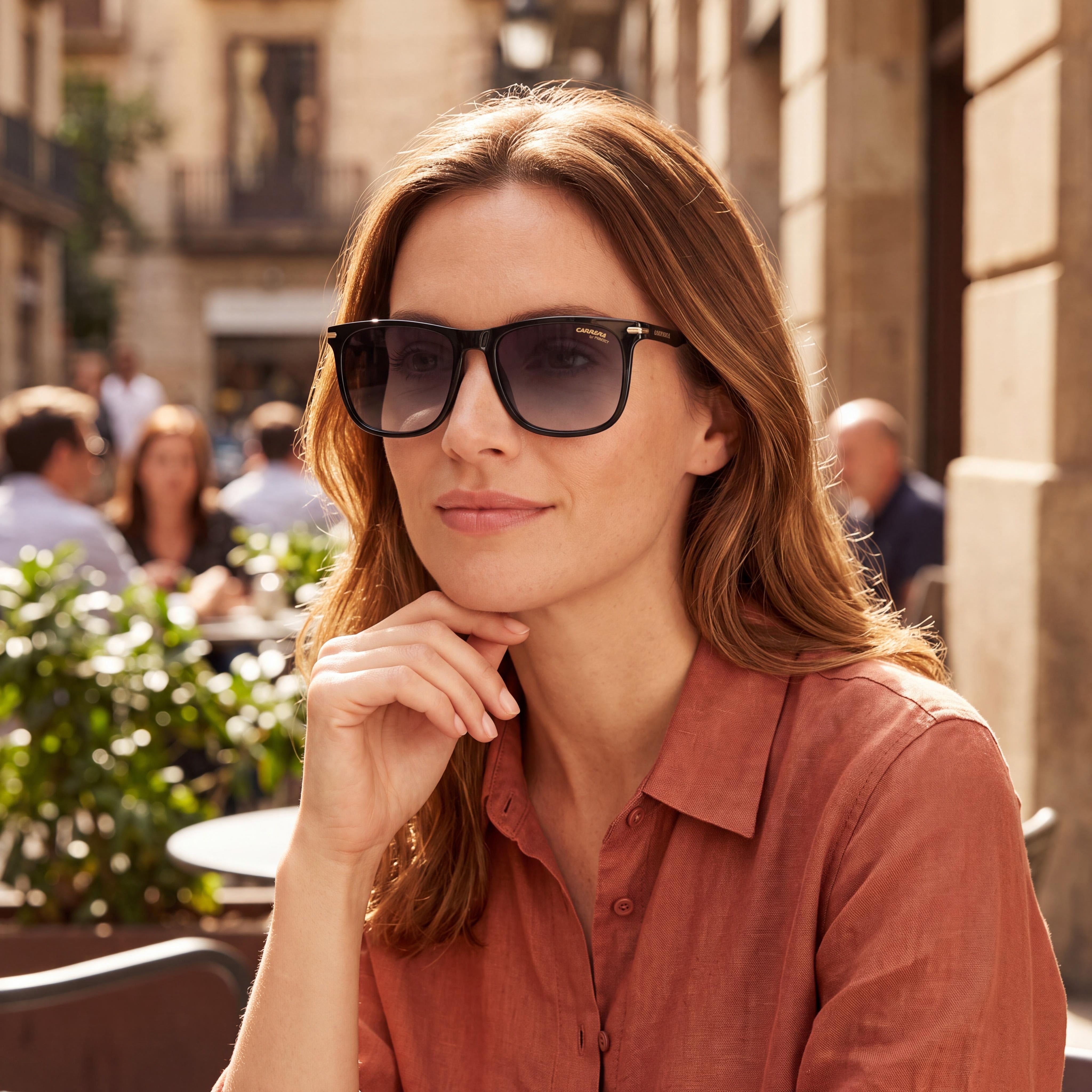 Gafas de sol Carrera 276/S unisex de poliamida negra con protección UV, sin polarizar, en gris sombreado de 55 mm, Photo 5