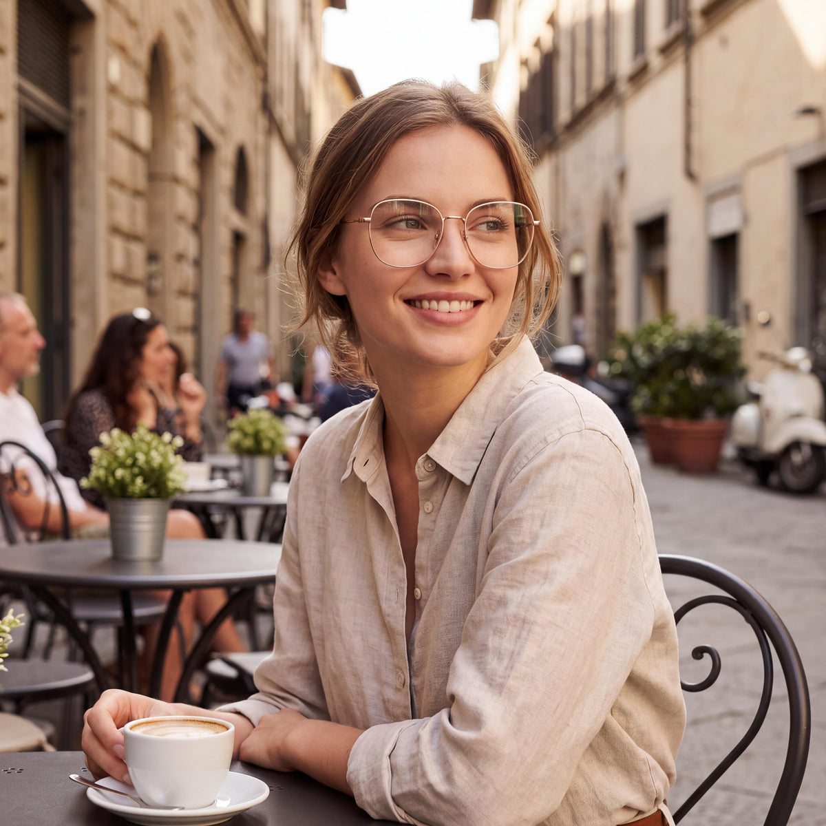 Gafas graduadas Levi's Lv 5023 de metal rosa para mujer - Tamaño 52 mm lente, 18 mm puente, 145 mm patilla, Photo 5