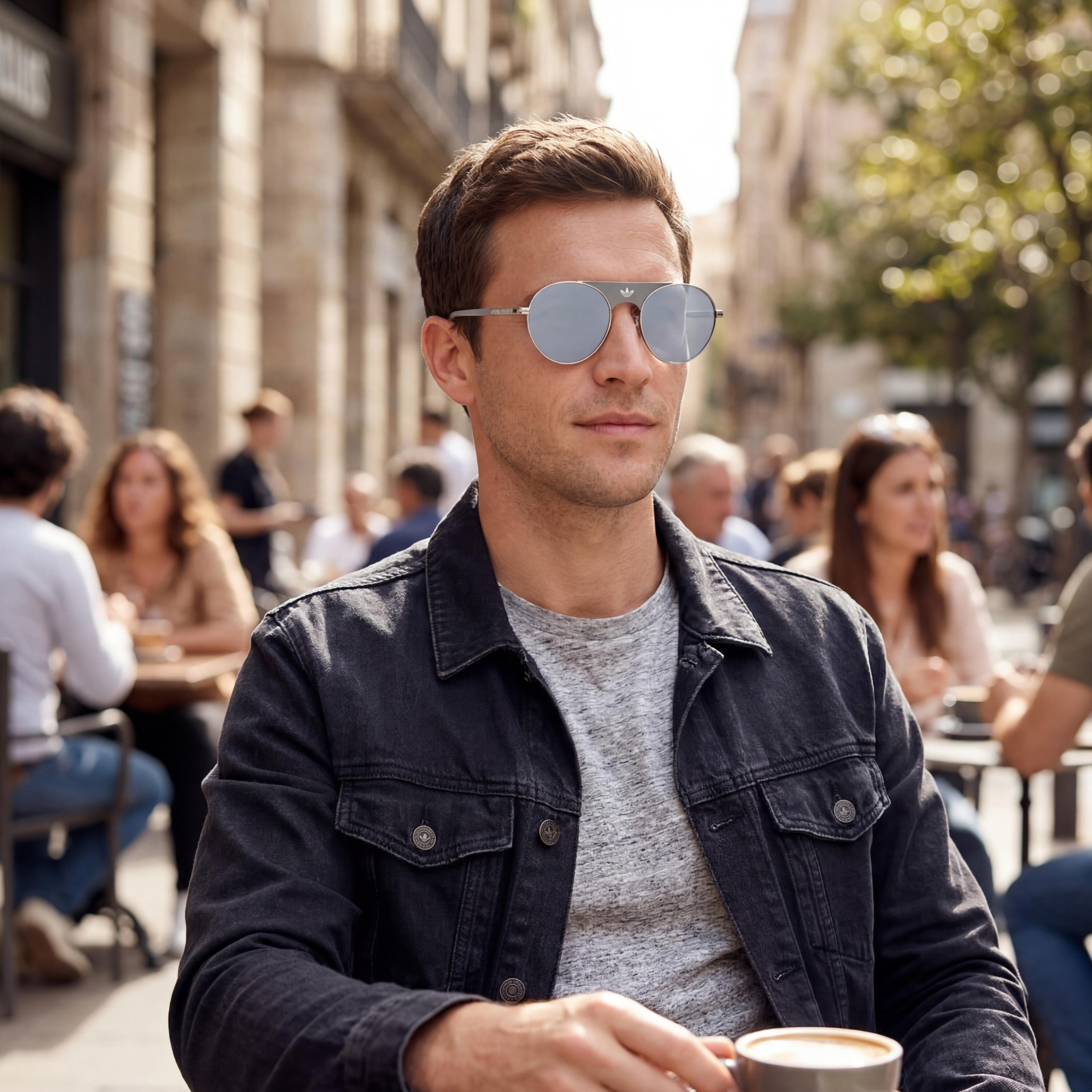 Gafas de sol Adidas Modern para hombre, montura de paladio brillante, lentes de espejo ahumadas, protección UV, no polarizadas, 54 mm, Photo 6