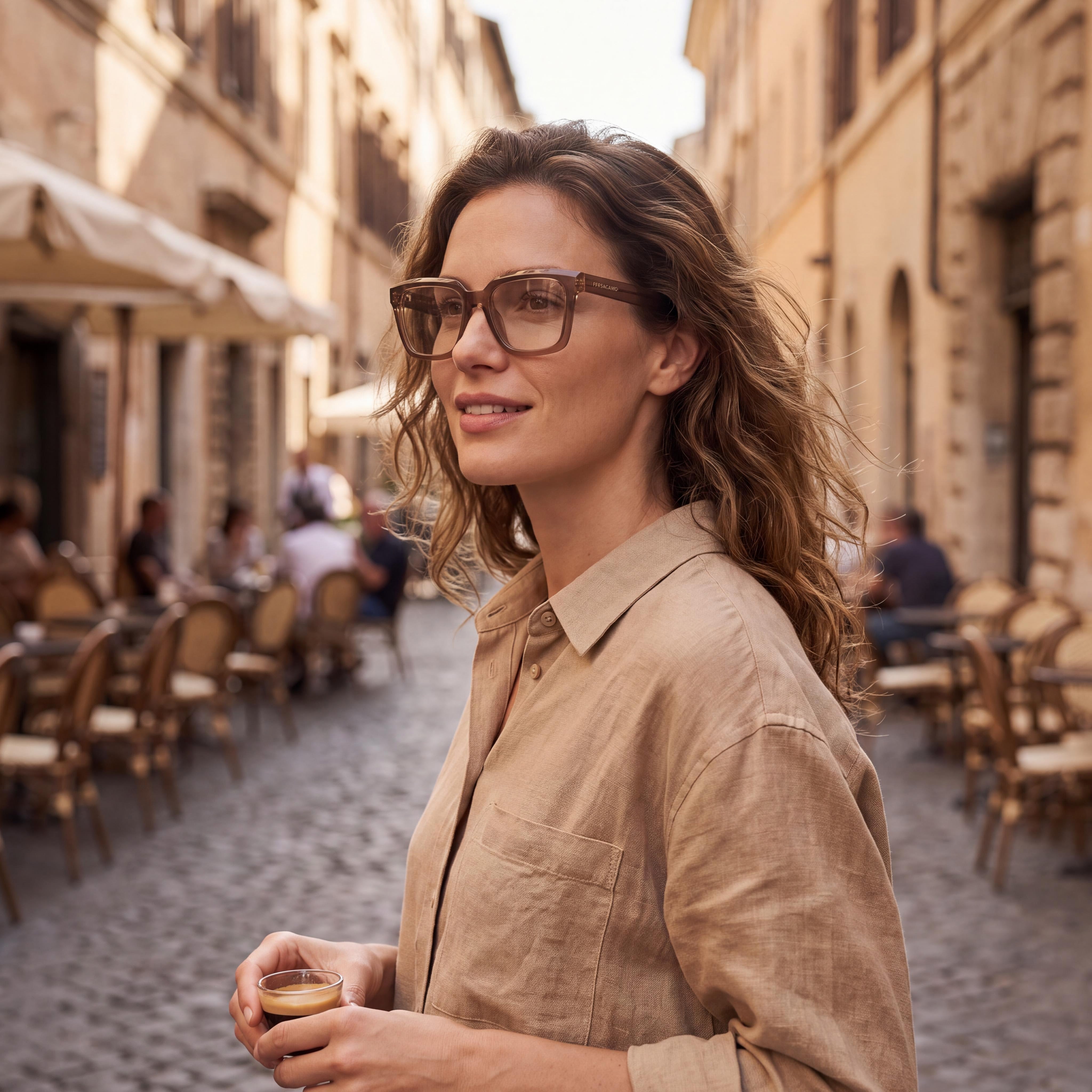 Salvatore Ferragamo Sf2985 Unisex Metal Eyeglasses with Transparent Dark Brown Polarized Lenses 52mm, Photo 4