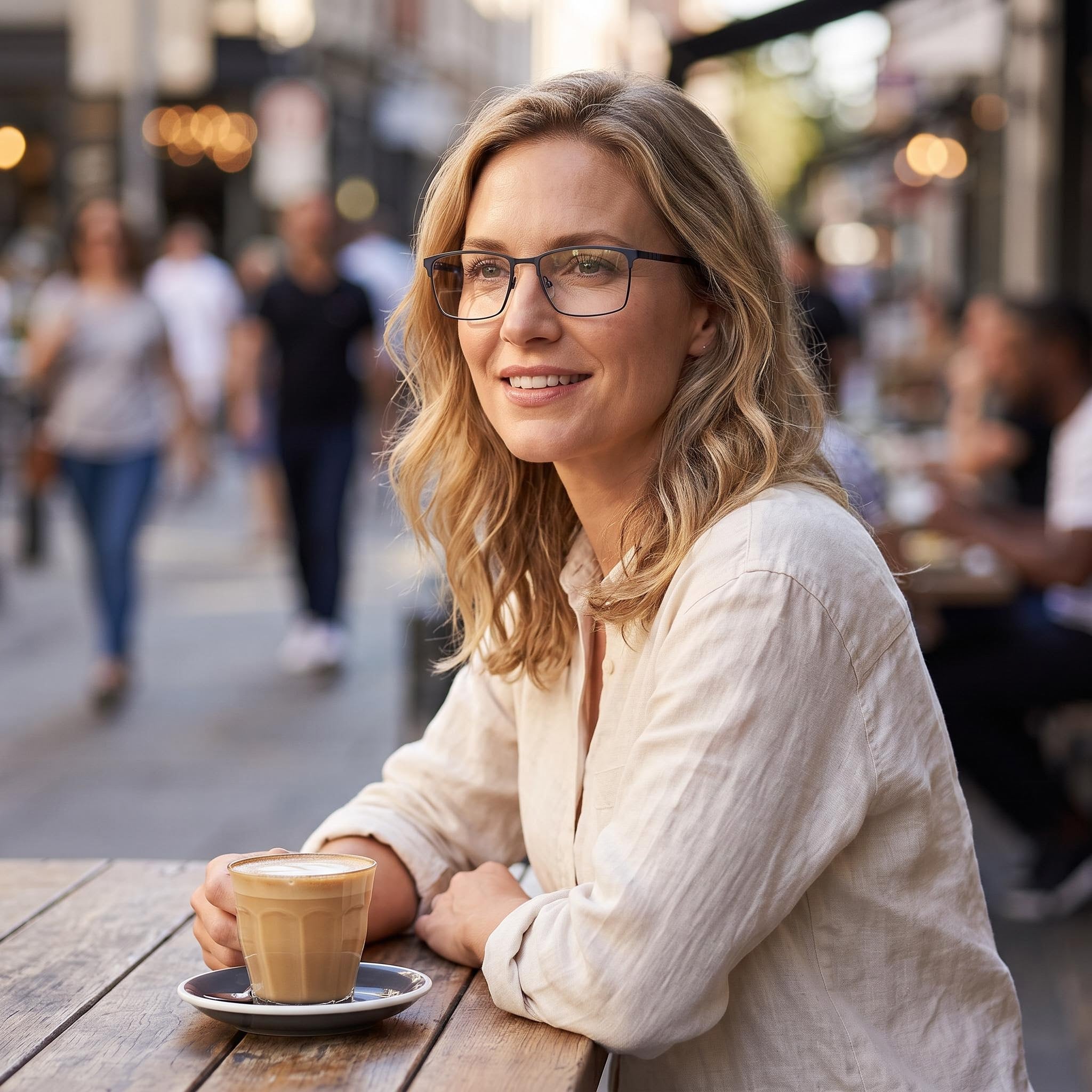 Flexon E1129 Unisex Acetate Frame in Matte Navy Color with Polycarbonate Lenses and 59mm Lens Width, Photo 5