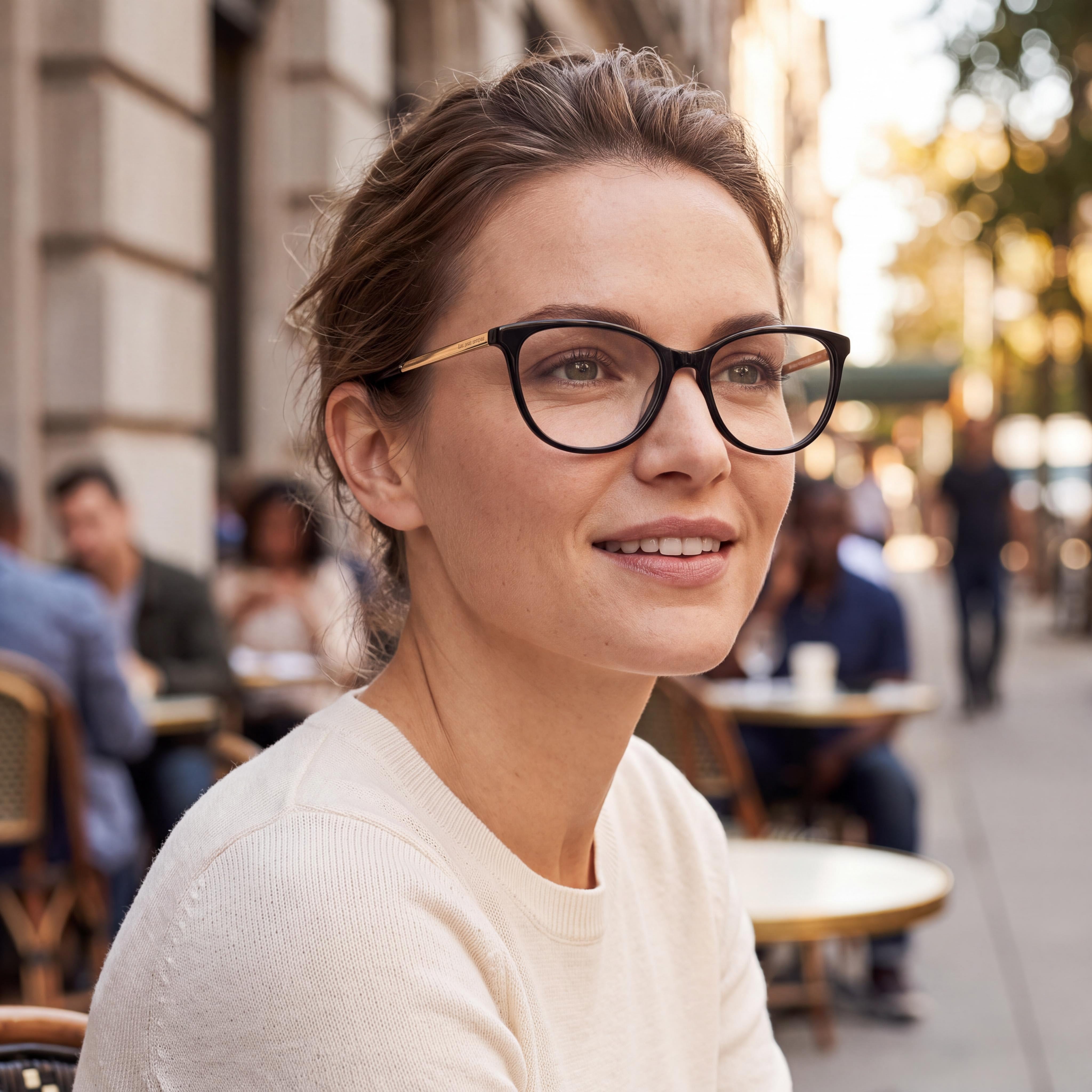 kate spade new york 103511 Kimberlee Women's Square Full Rim Black Gold Plastic Flex Hinge Optical Eyeglasses 52mm, Photo 4