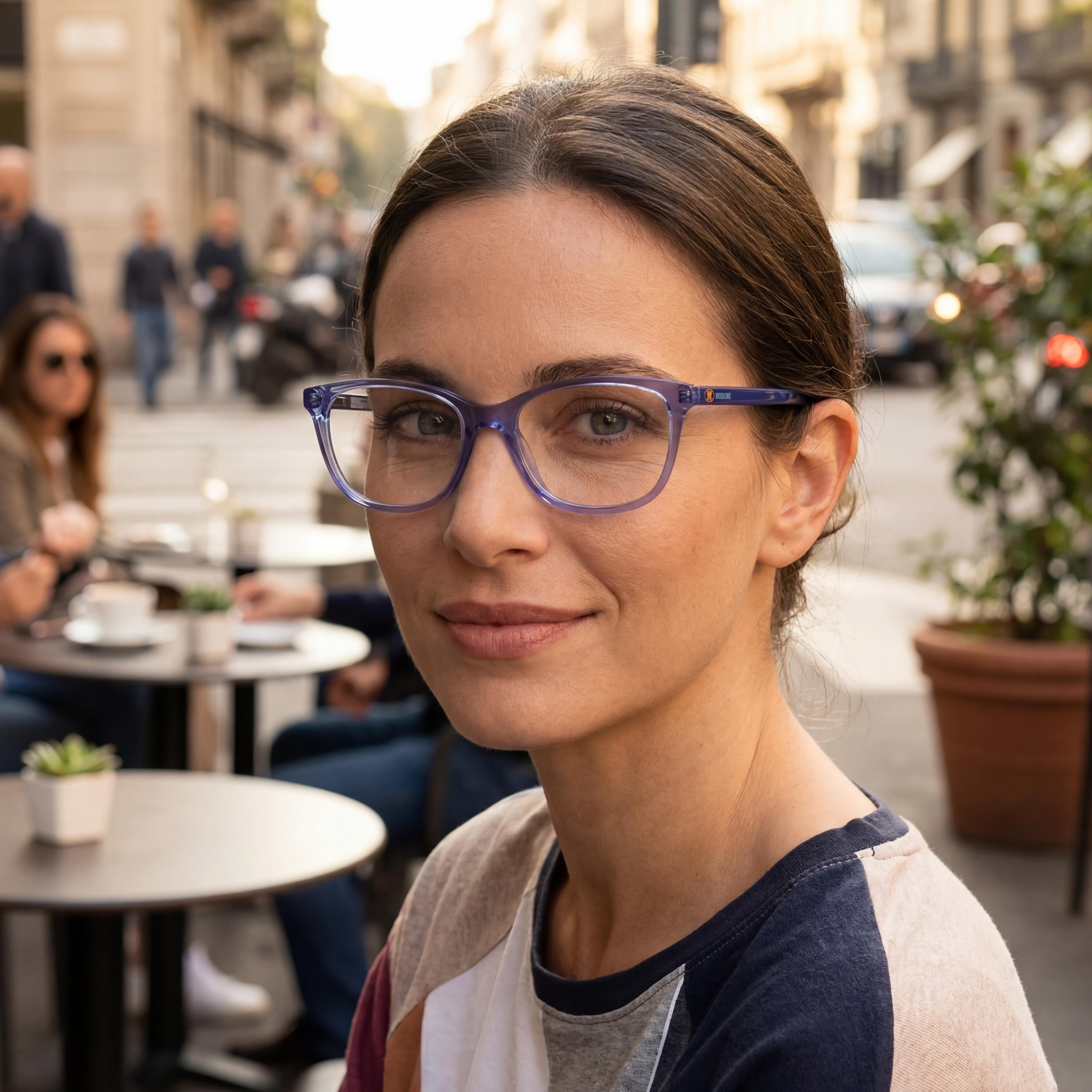 Missoni MMI 0008 PJP Women's Rectangular Full Rim Transparent Blue Acetate Optical Eyeglasses 52-17-140, Photo 4